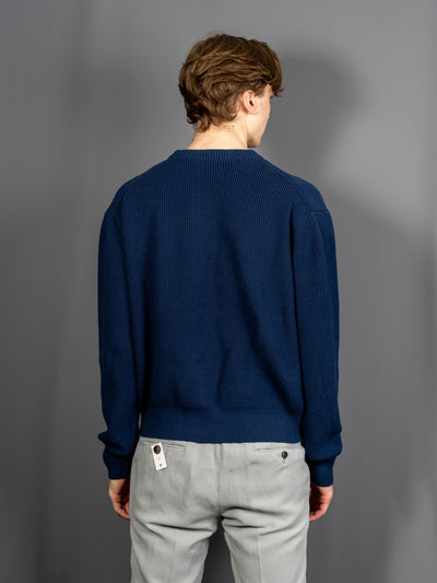 Bold Fox Head Patch Comfort Ribbed Jumper - Navy