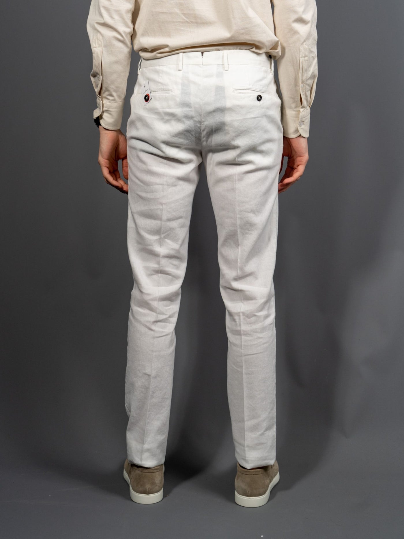 Slim Fit Linen Pants - Hvid