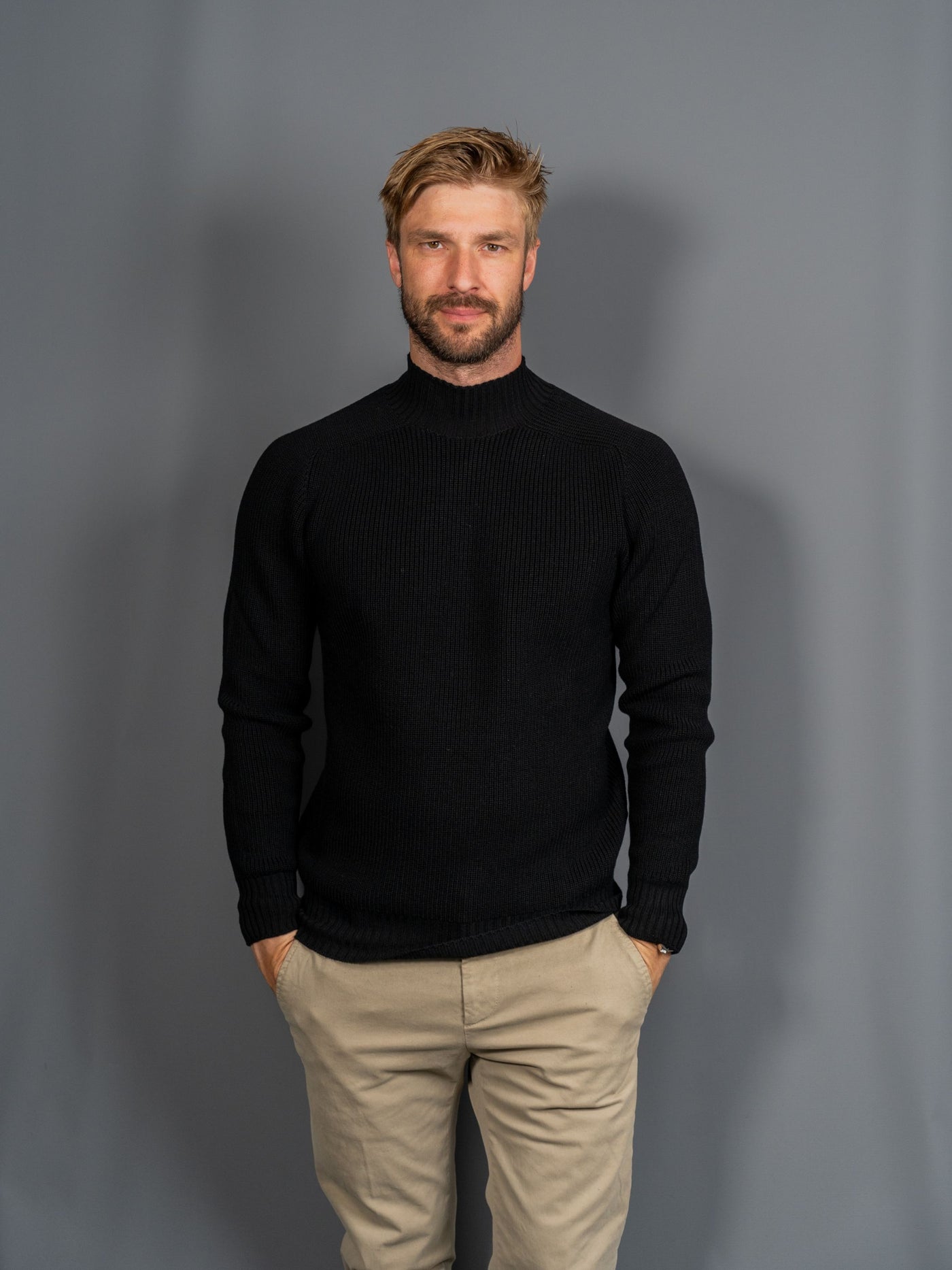 Ciclista Mockneck Wool - Sort