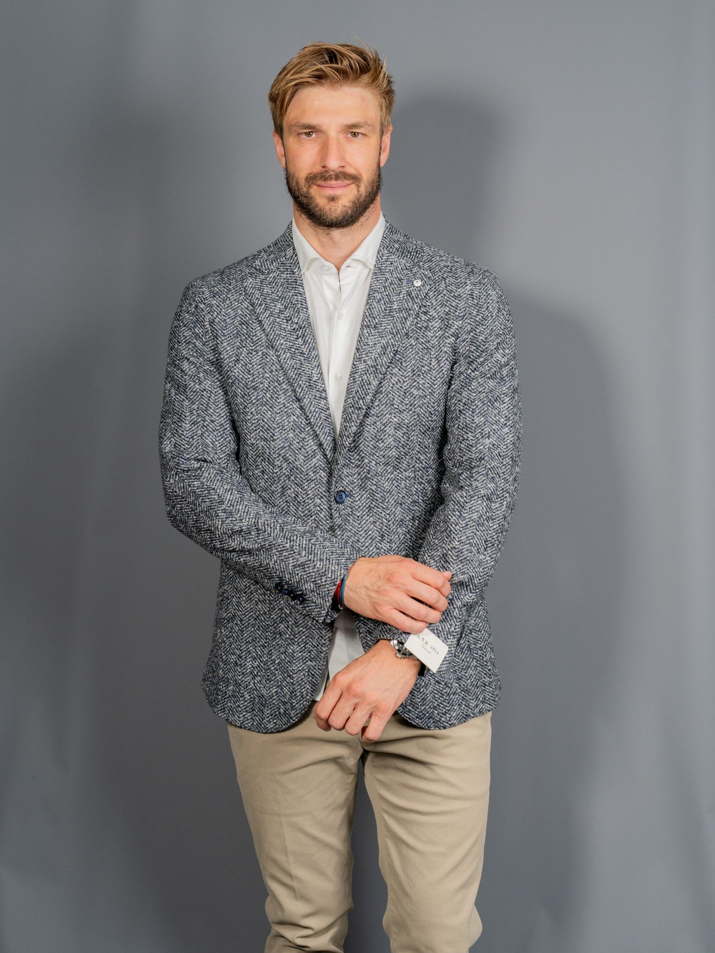 Tweed Blazer - Navy