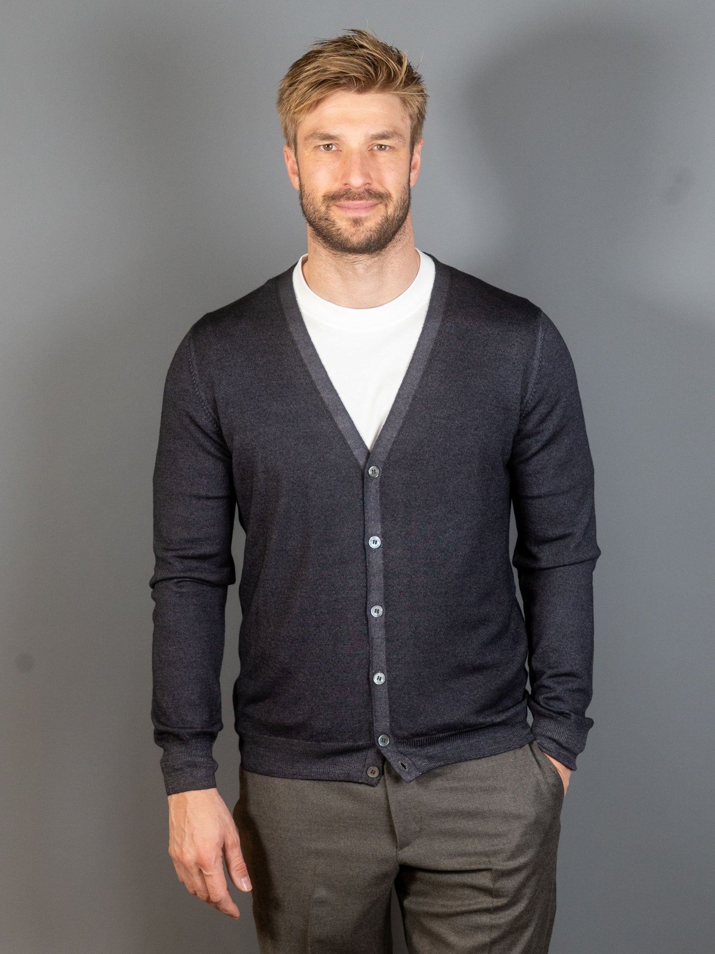 Vintage Wool Cardigan - Grå