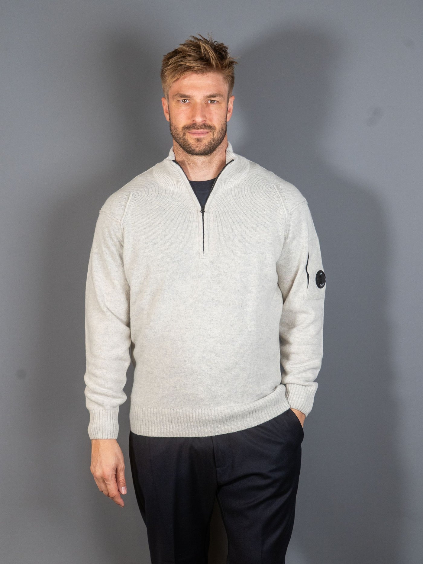 Knitwear Polo Collar Lambswool GRS - Grå