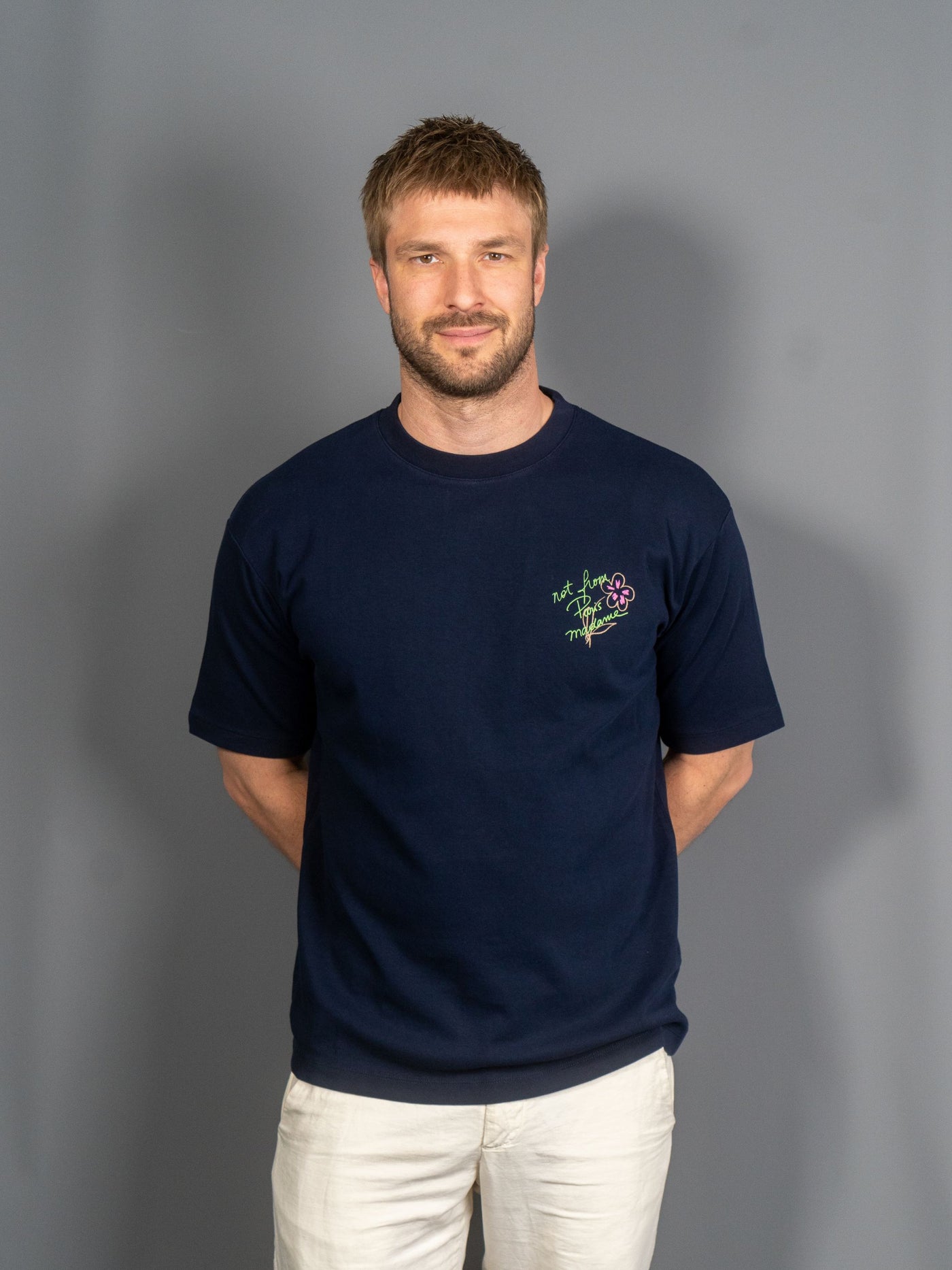 Le T-Shirt Slogan Esquisse - Navy