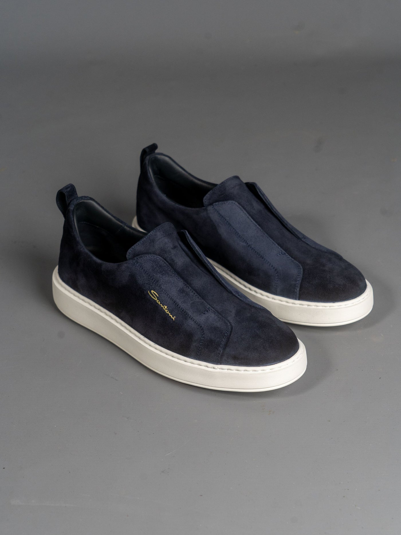 Suede Slip-on Sneakers - Navy