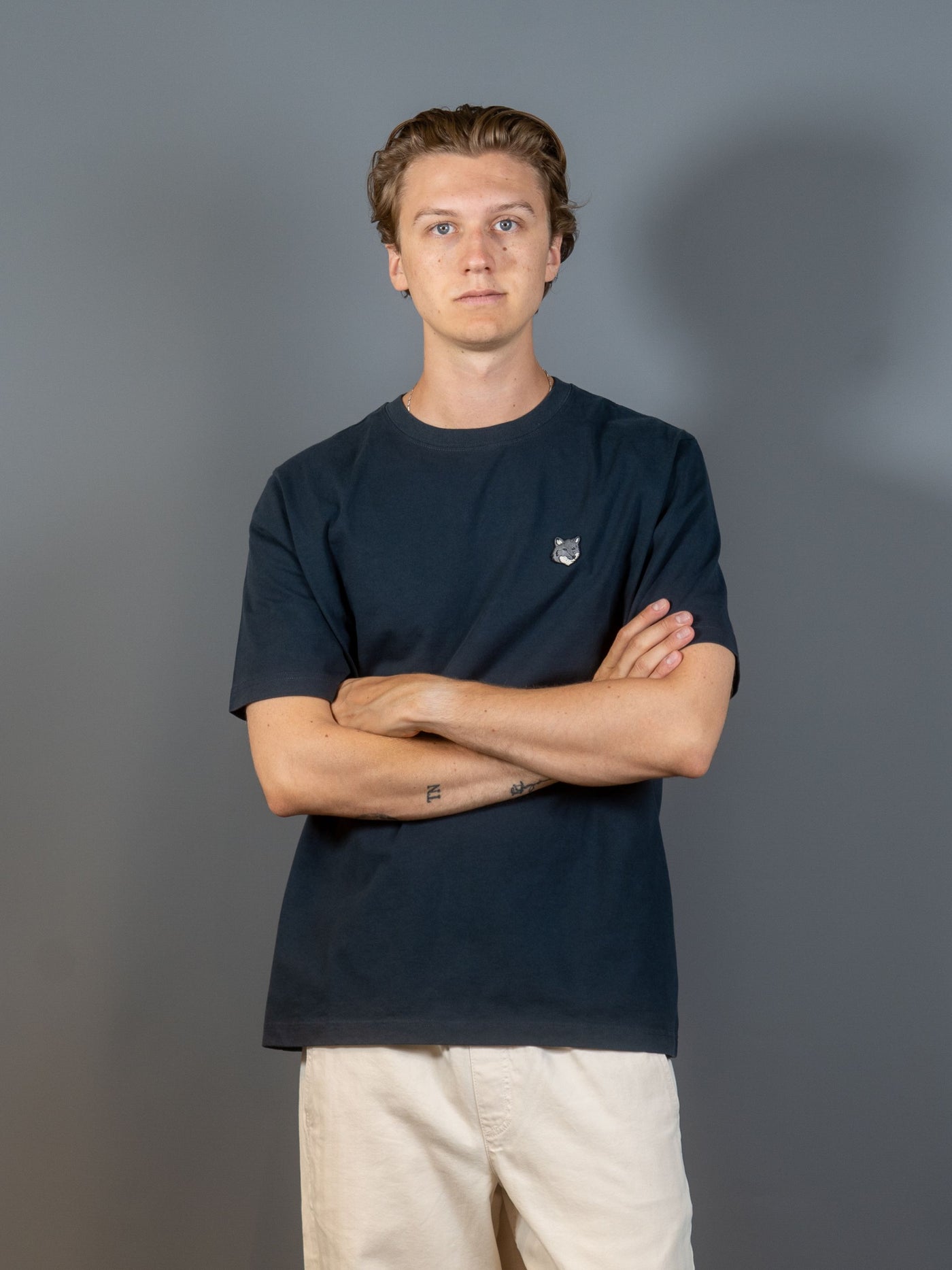 Bold Fox Head Patch Comfort T-shirt - Navy