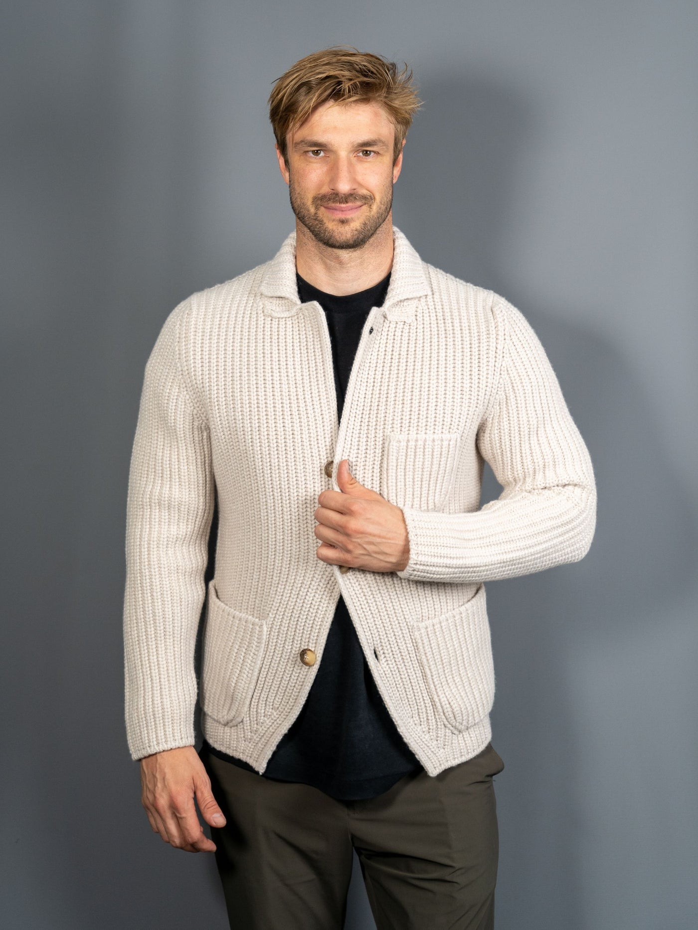 Wool Cardigan - Sand