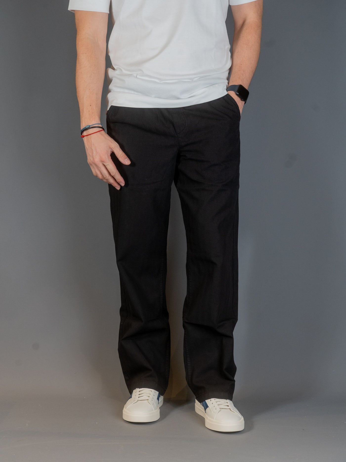 Lucien Herringbone Trousers - Sort