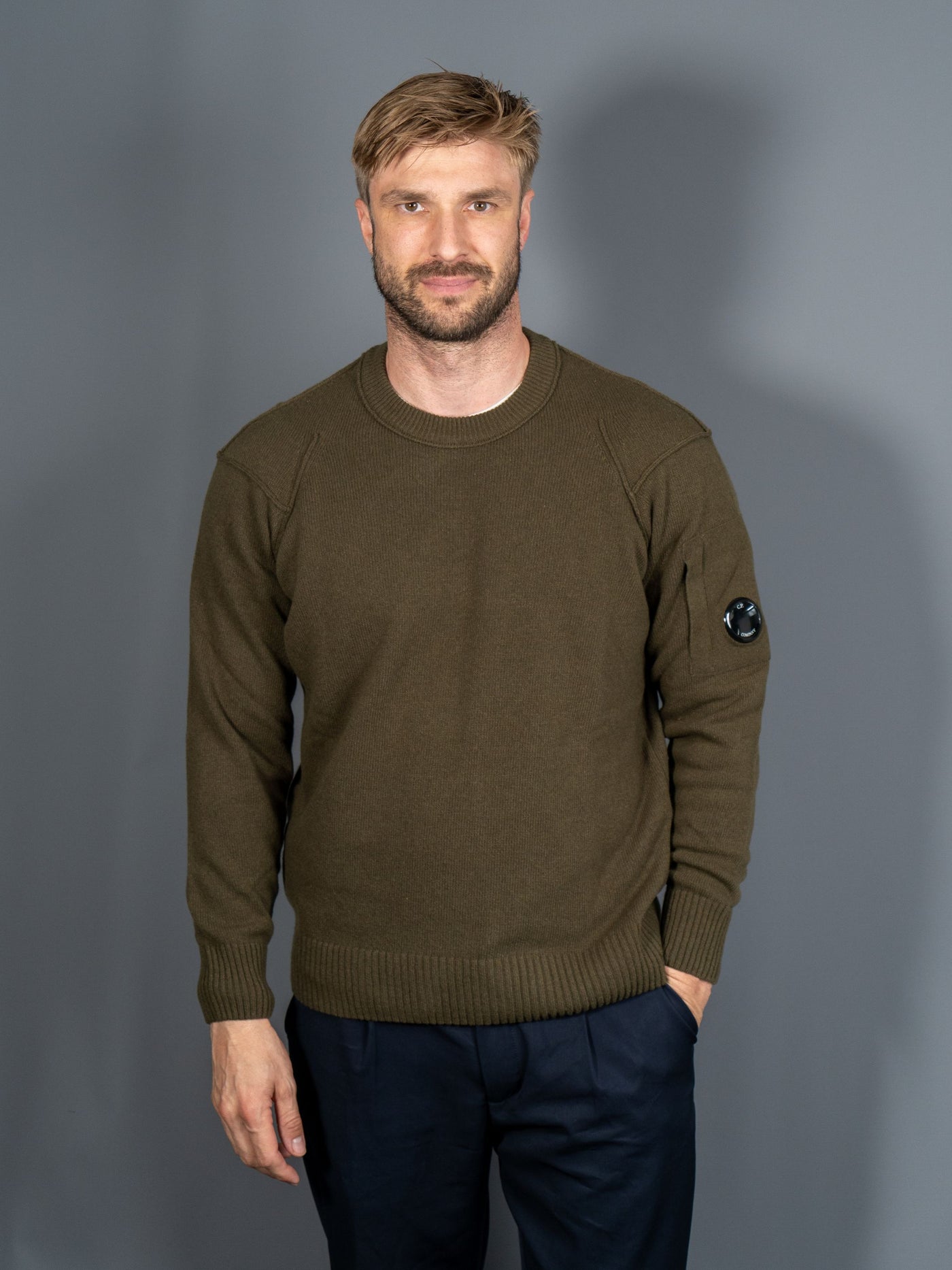 Lambswool GRS Crew Neck Knit - Grøn