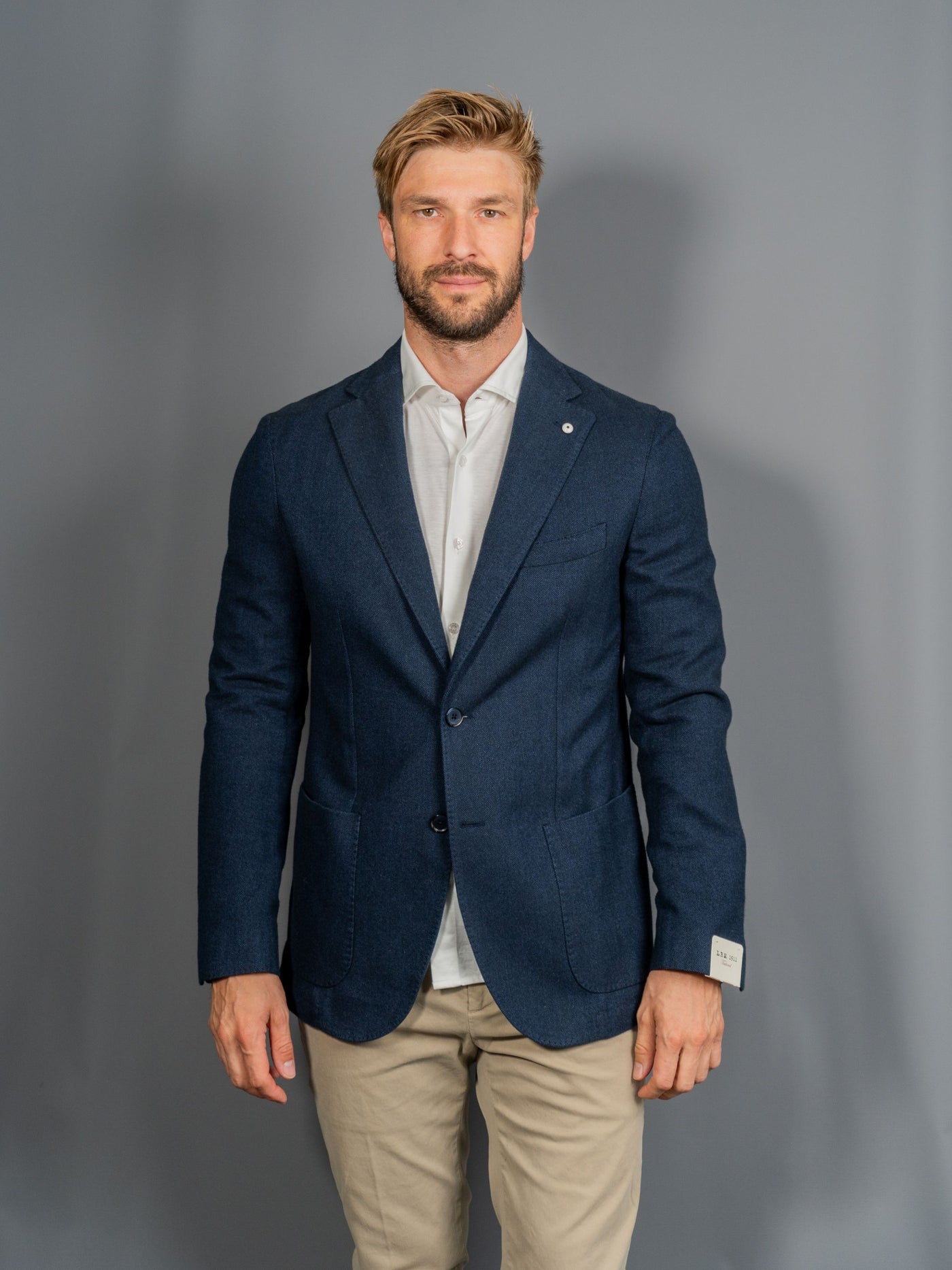 Herringbone Blazer - Navy