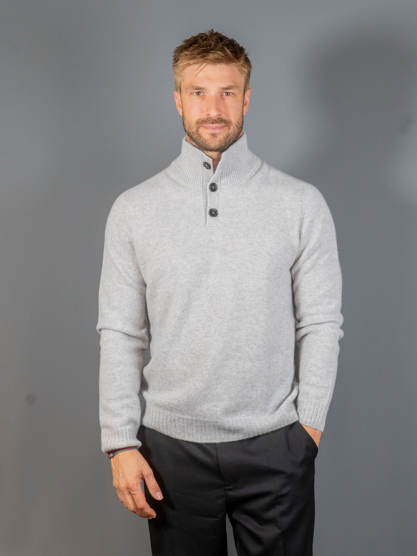 Wool Cashemere Dolcevita Knit - Grå