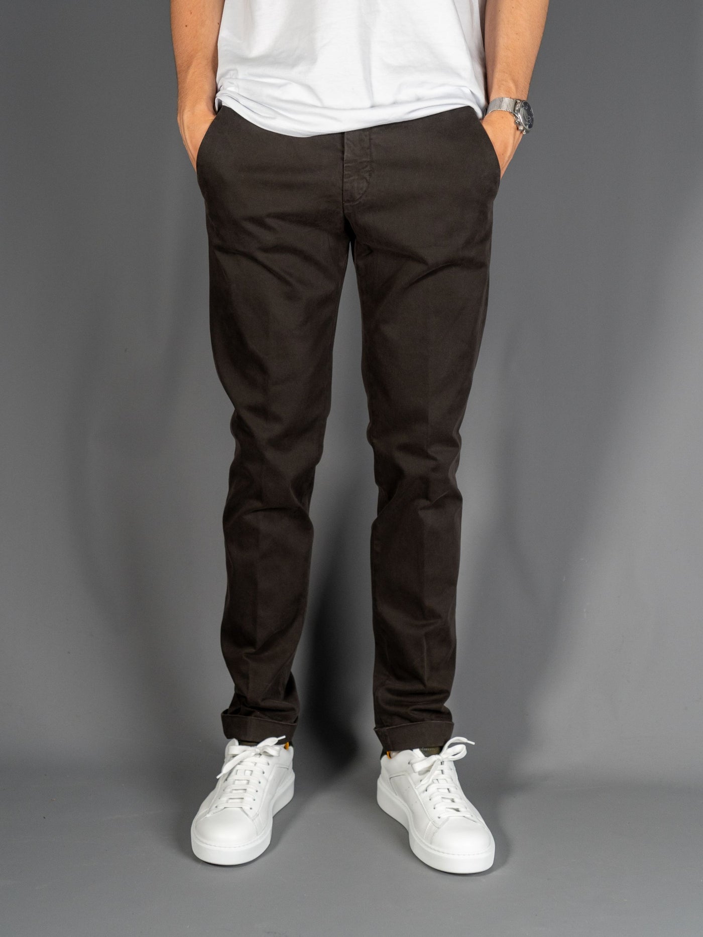 Cotton Stretch Slim fit Pants - Brun