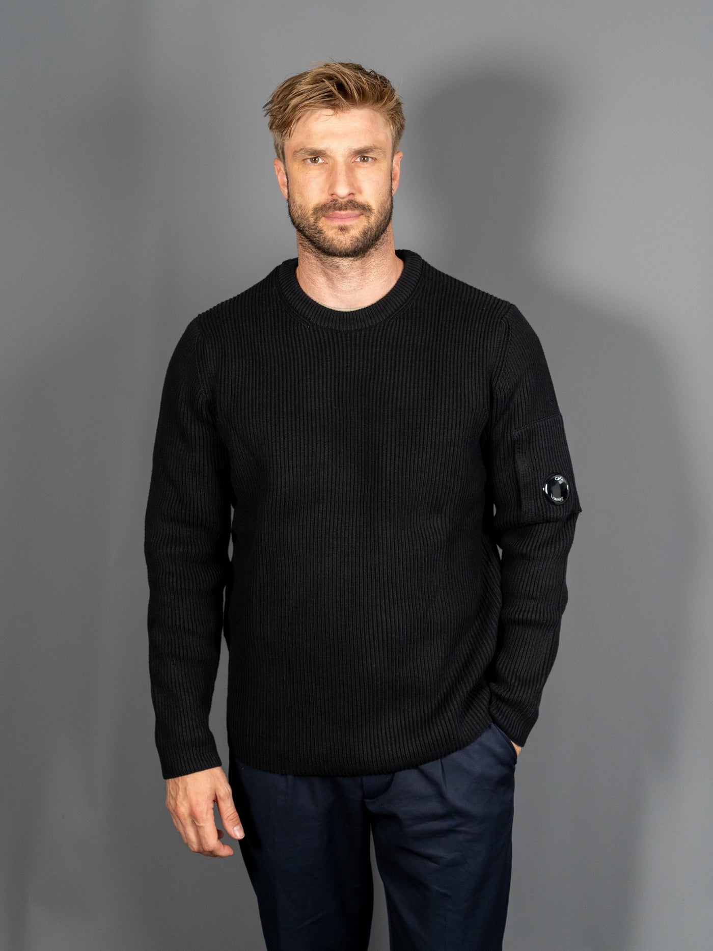 Full Rib Crew Neck Knit - Sort