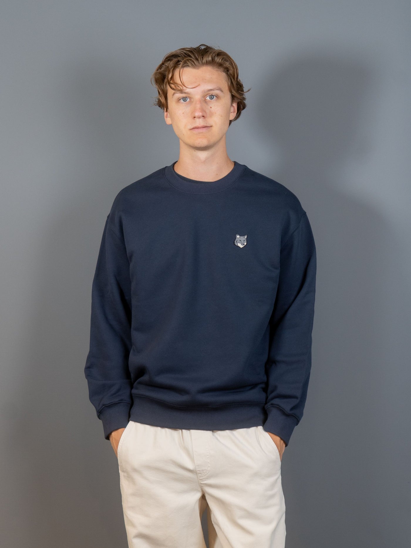 Bold Fox Head Patch Comfort Sweatshirt - Navy