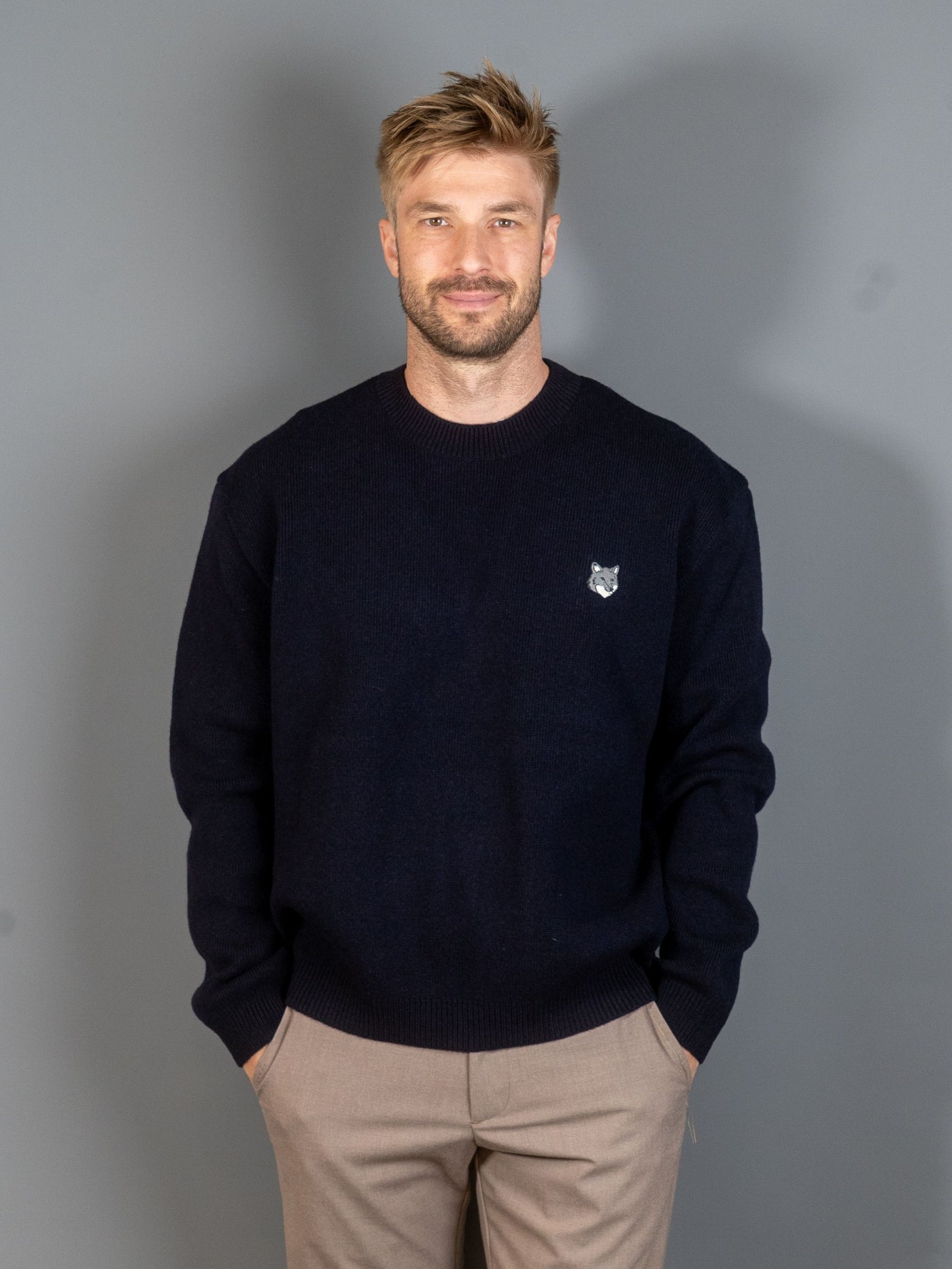 Fox Head Milano Lambswool Jumper - Navy