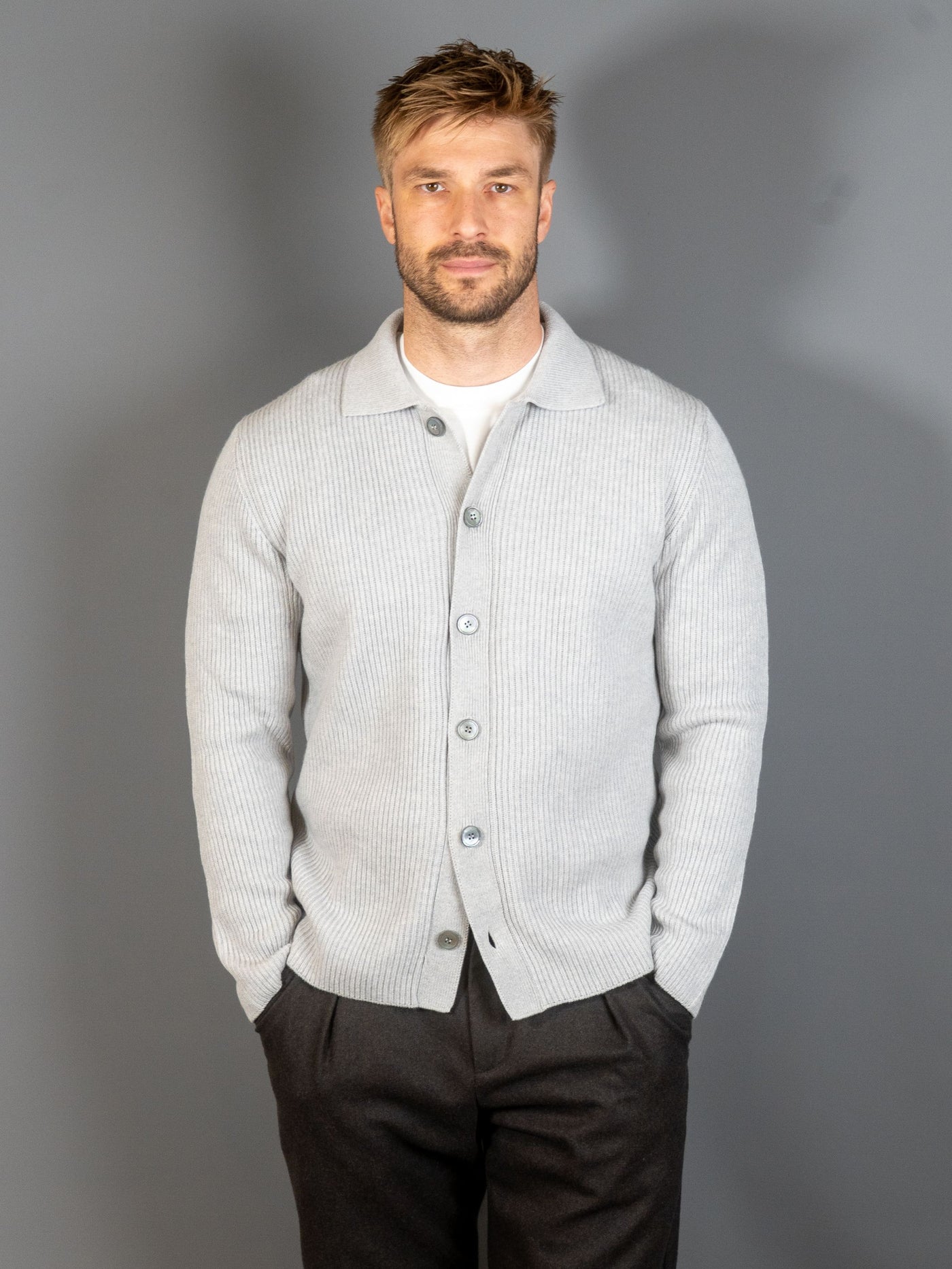 Cardigan Cashmere - Lysegrå