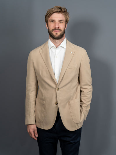 Structured Cotton Blazer - Beige