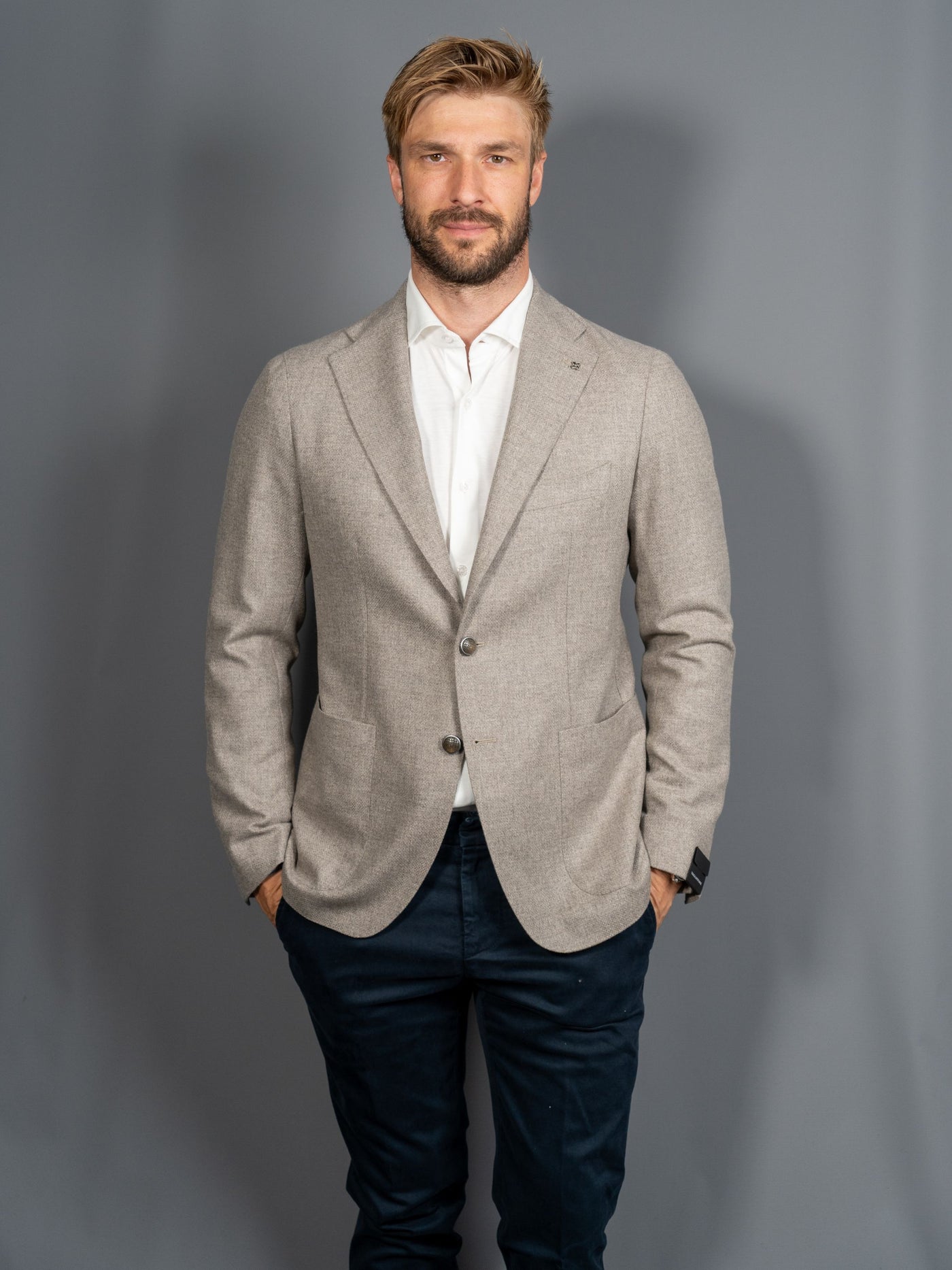 Wool Cashmere Blazer - Sand