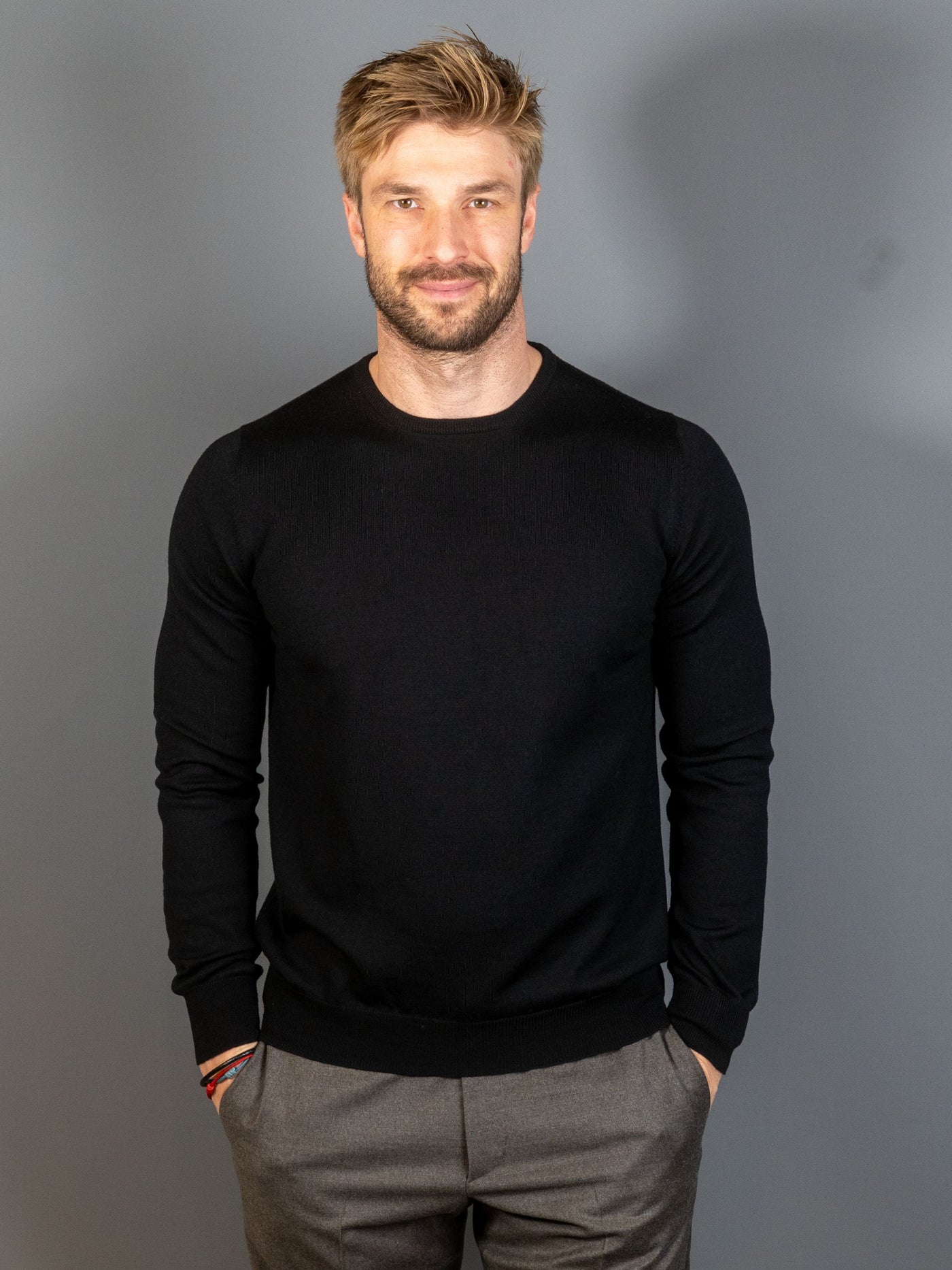 Merino Wool C-Neck - Sort