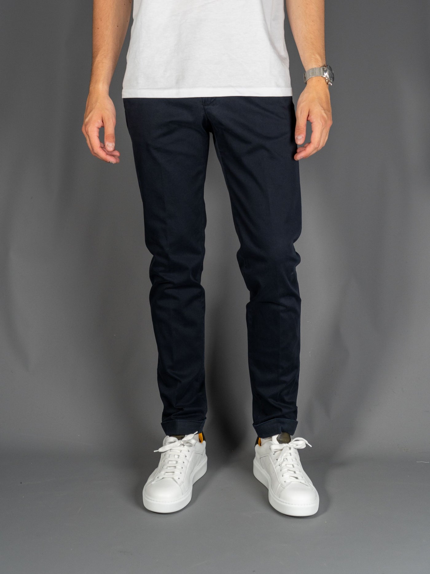 Cotton Stretch Slim fit Pants - Navy