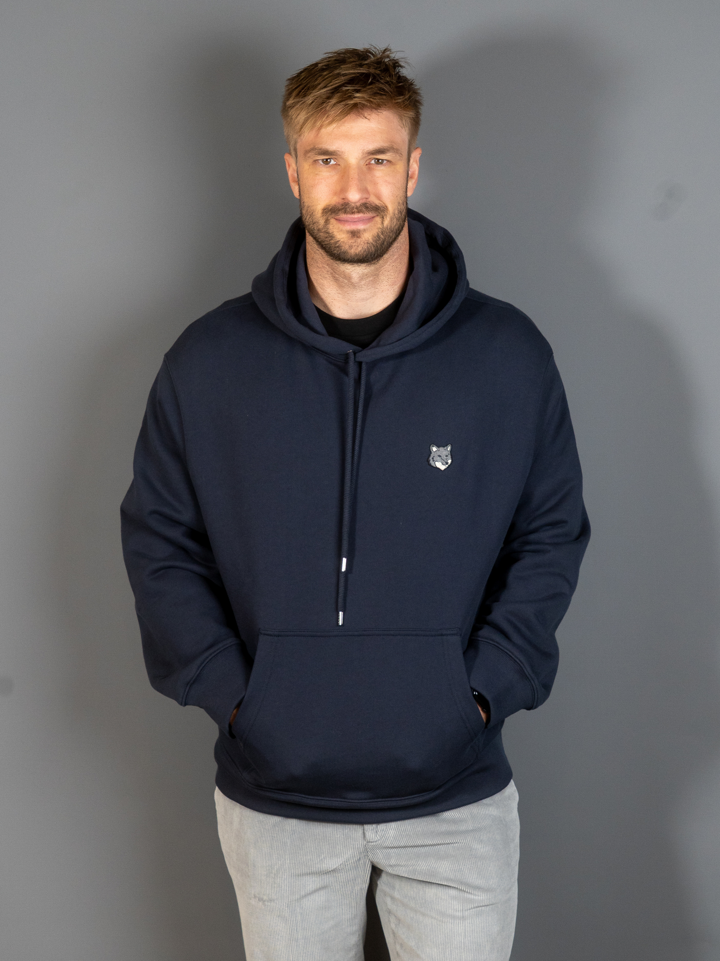 Fox Head Patch Comfort Hoodie - Navy