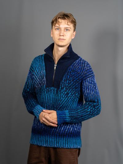 Dolcevita Half Zip Jumper - Blå