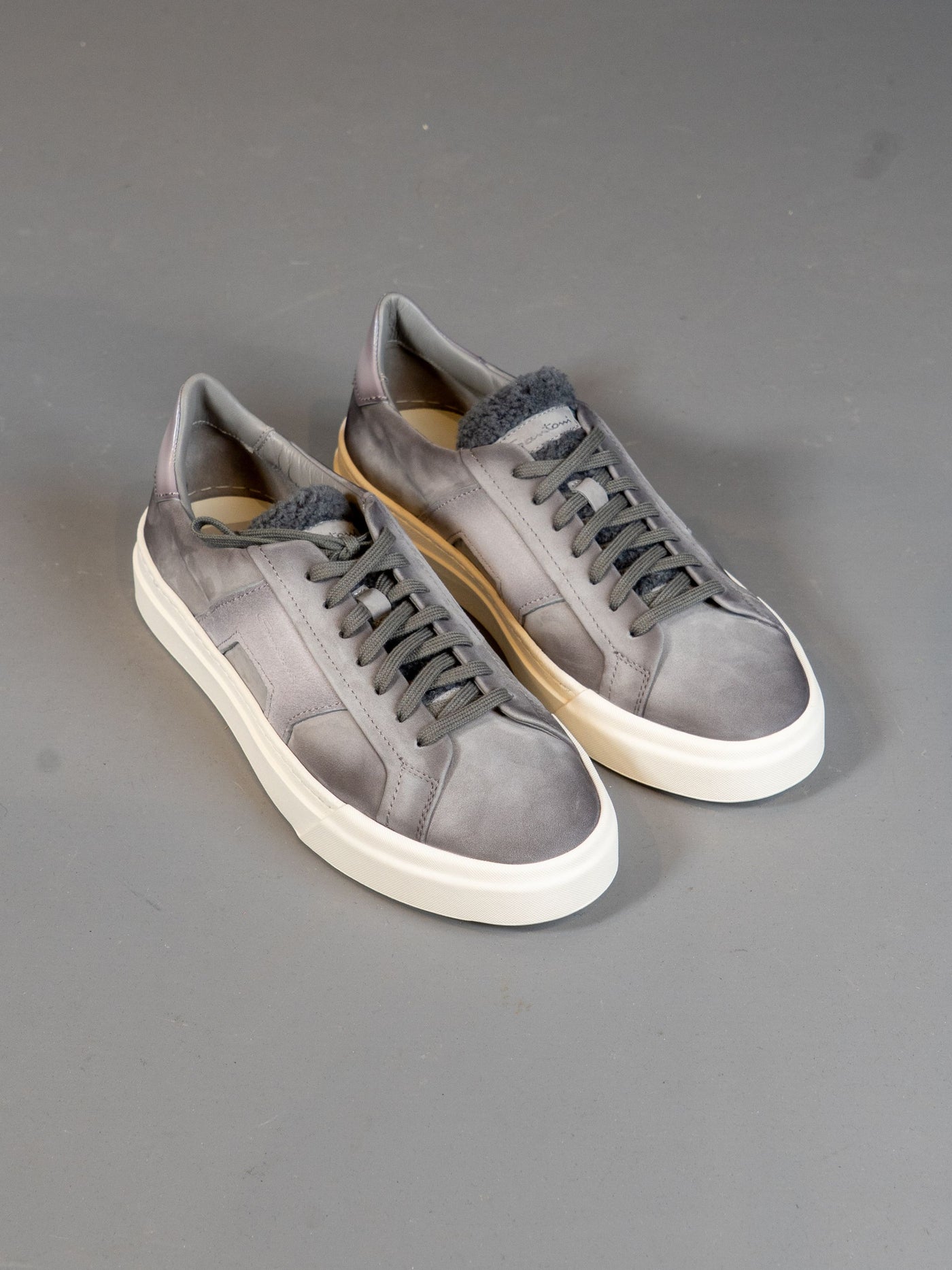 Nubuck Double Buckle Sneaker - Grå