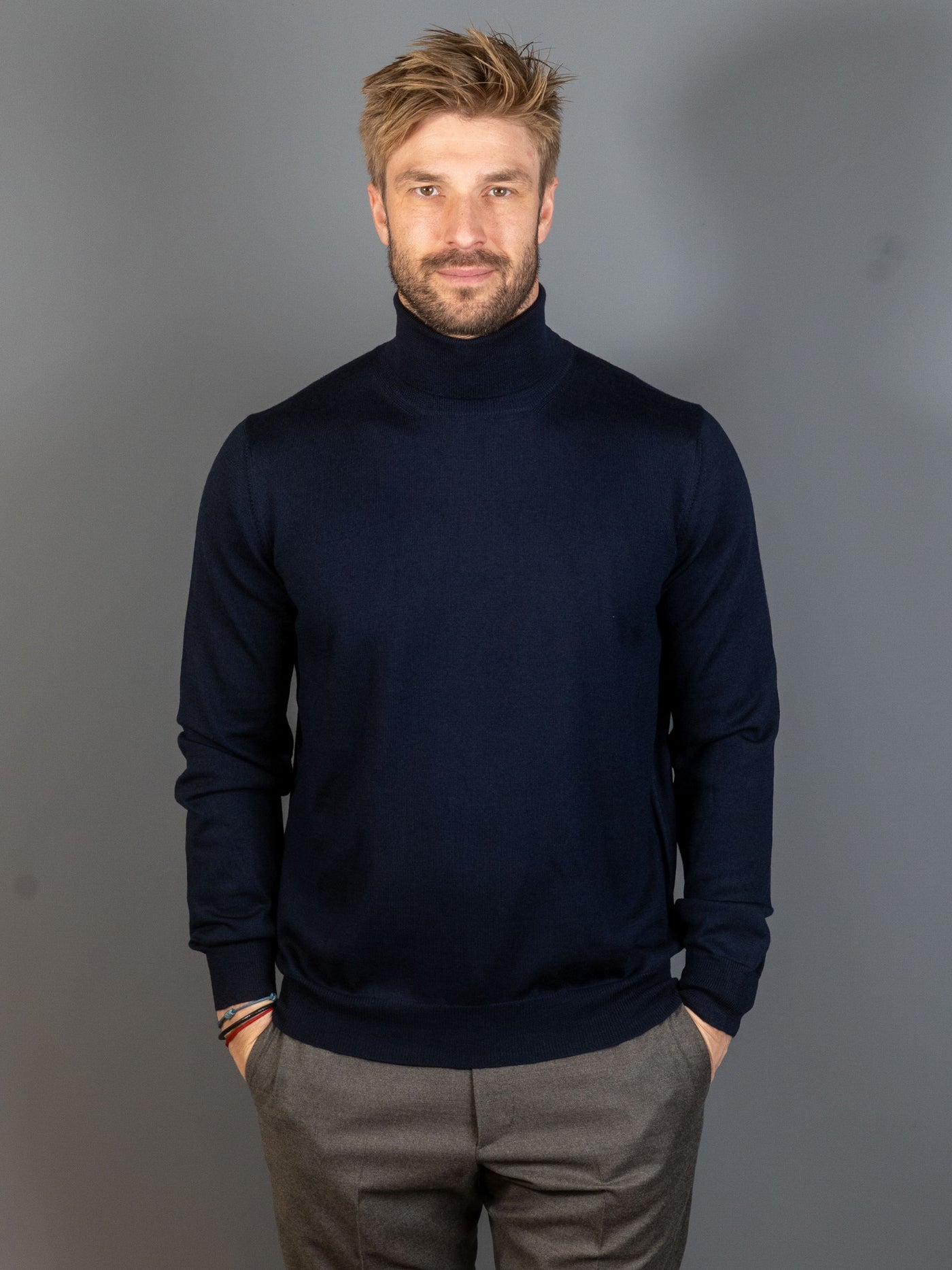 Merino Wool Turtleneck - Blå