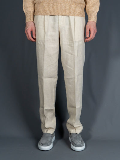 Wimbledon Regular Linen Pants - Sand