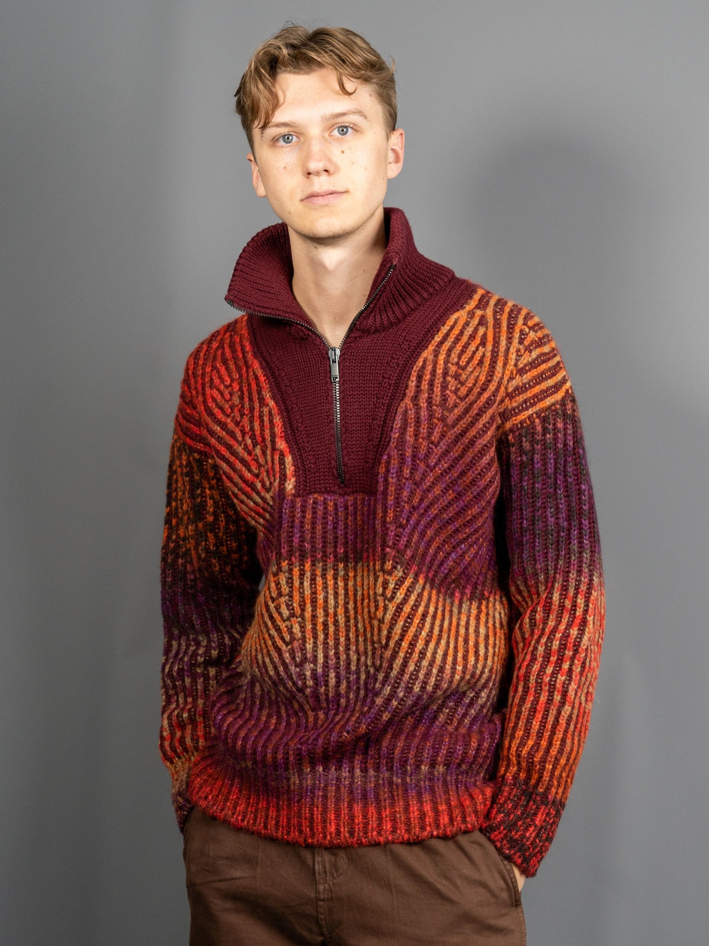 Dolcevita Half Zip Jumper - Bordeaux