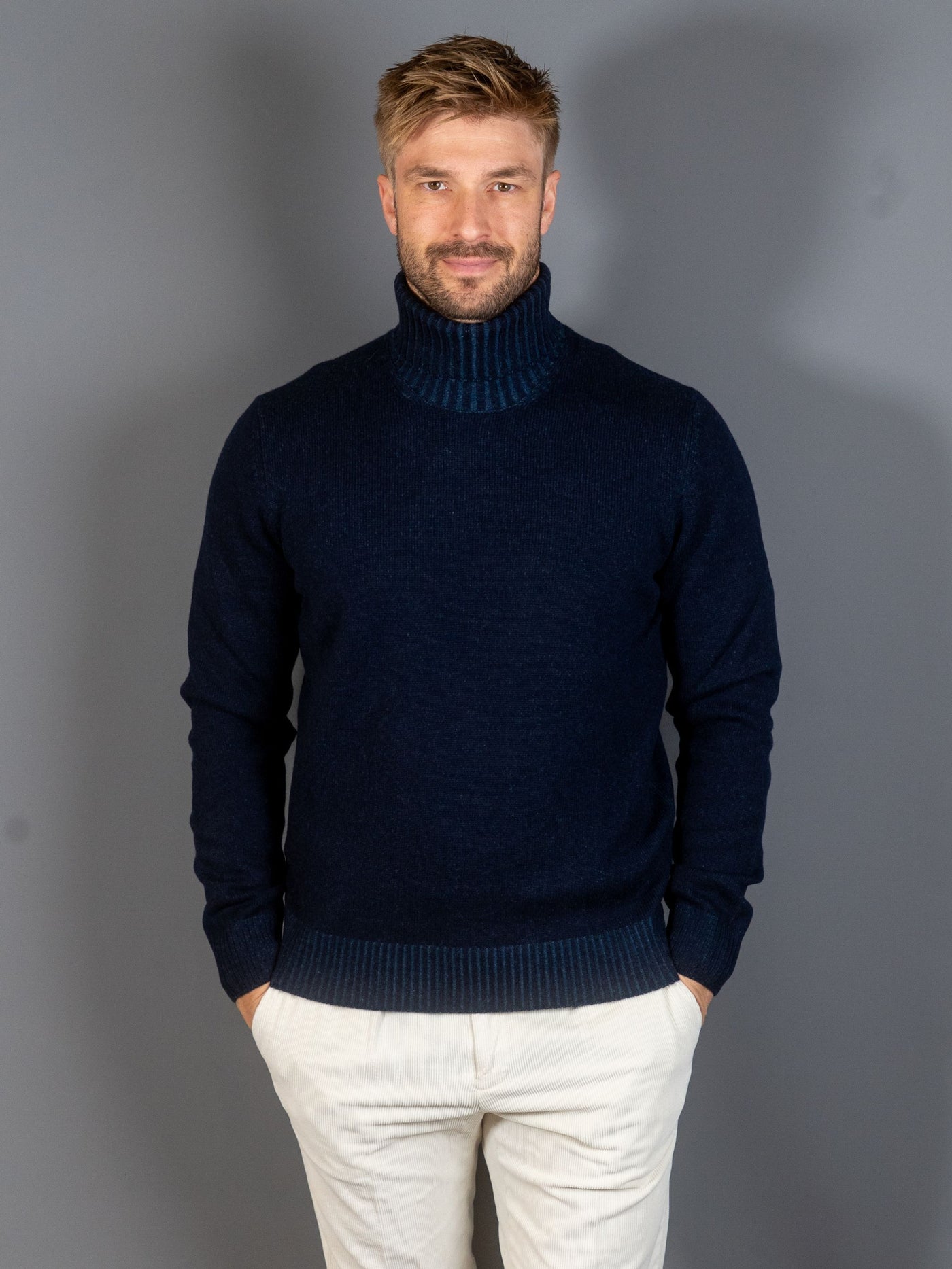 Turtleneck Wool Cashmere - Navy