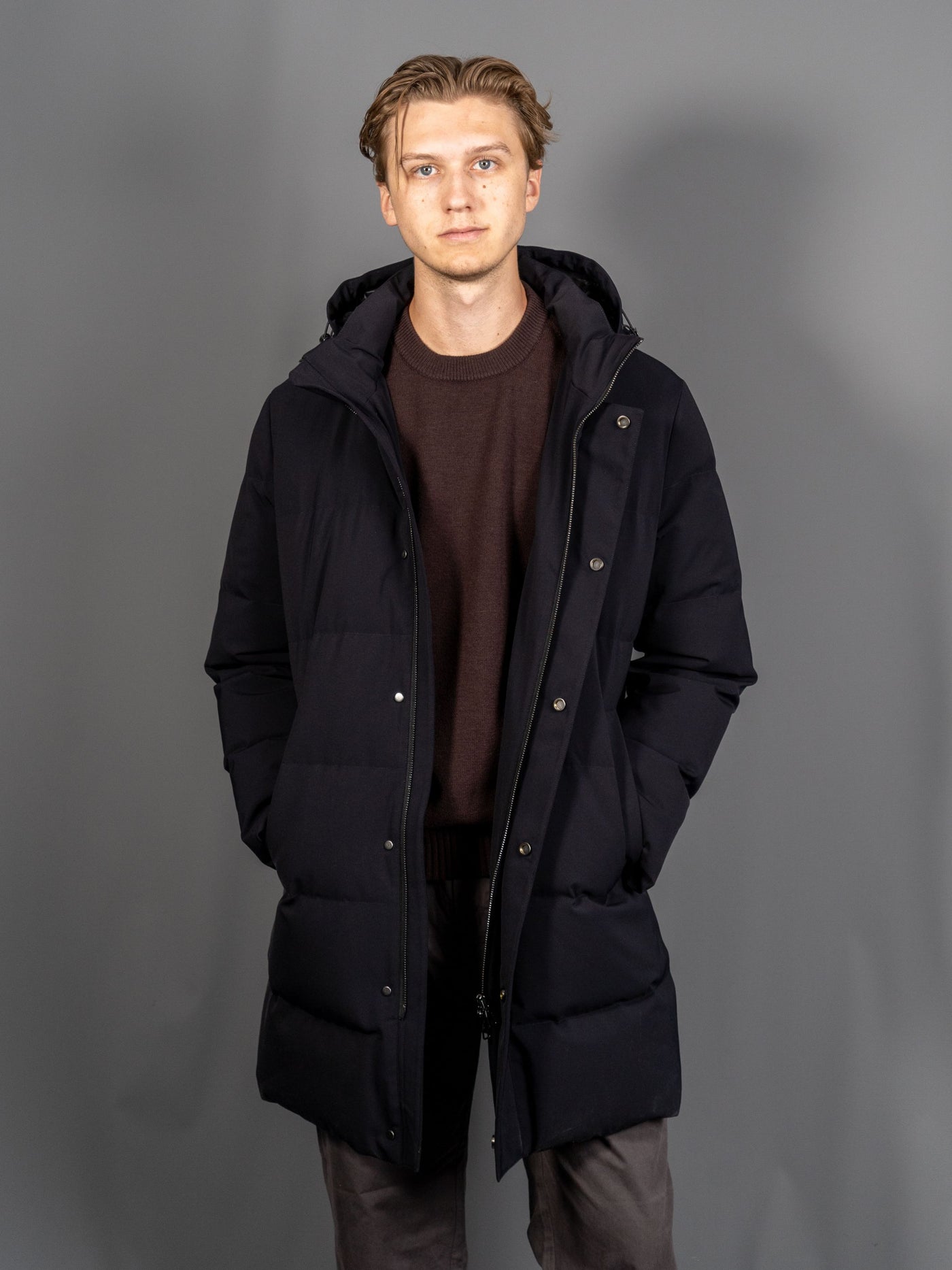 Down Coat - Navy