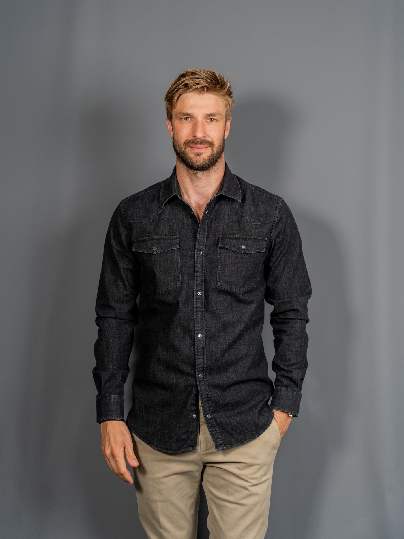 Camicia Denim Shirt - Grå