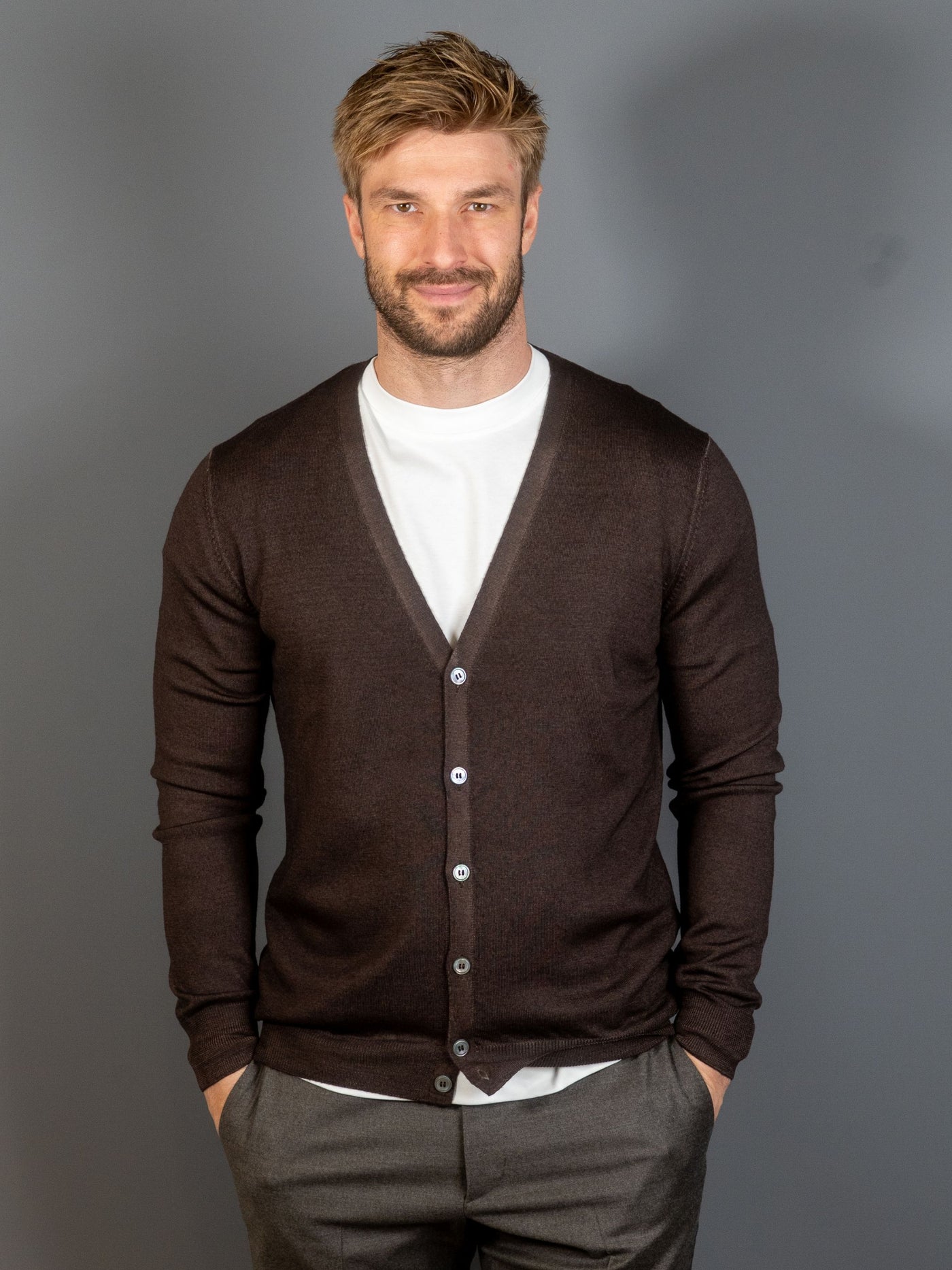 Vintage Wool Cardigan - Brun