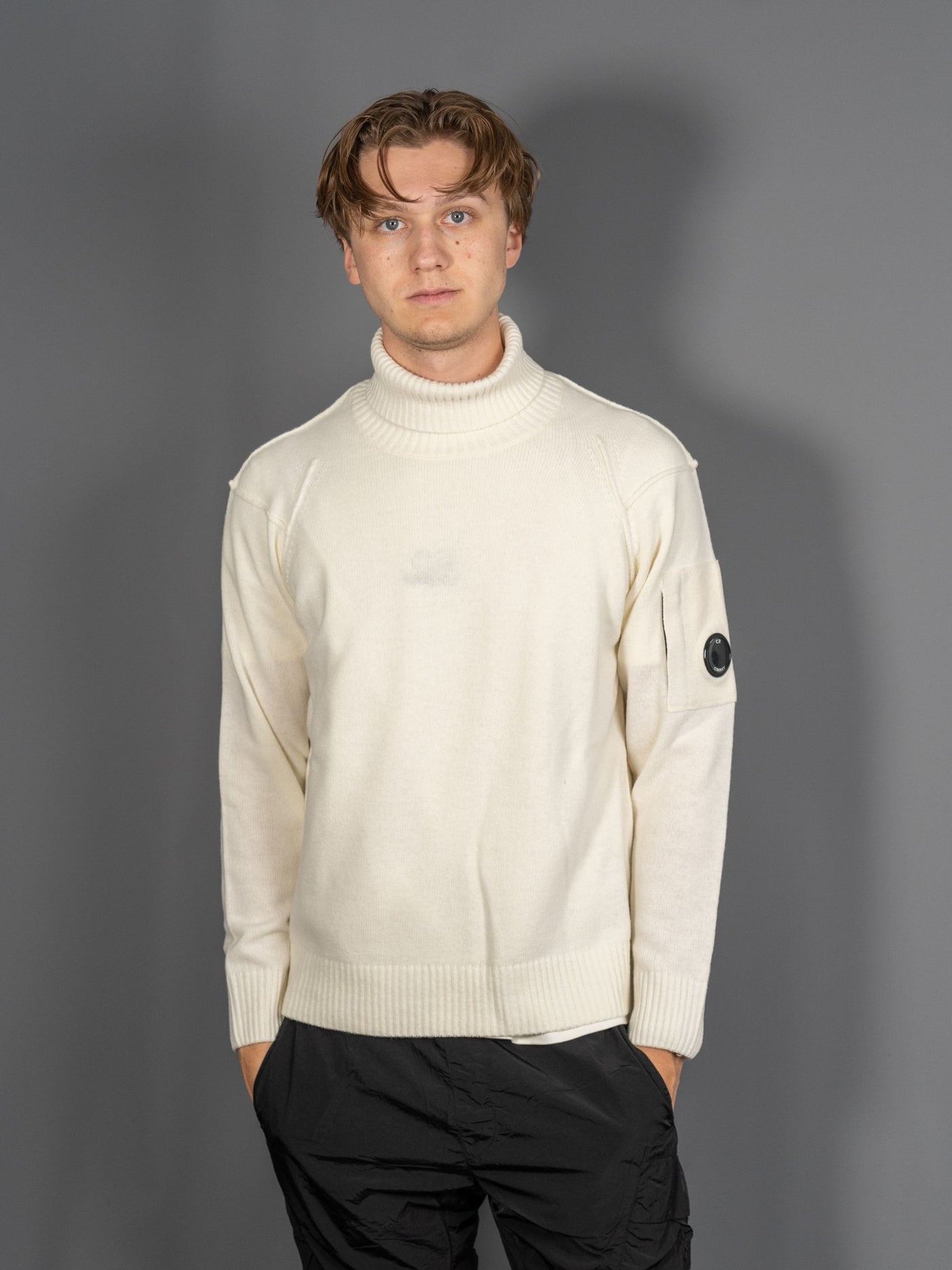 Lambswool GRS Roll Neck Knit - Off White