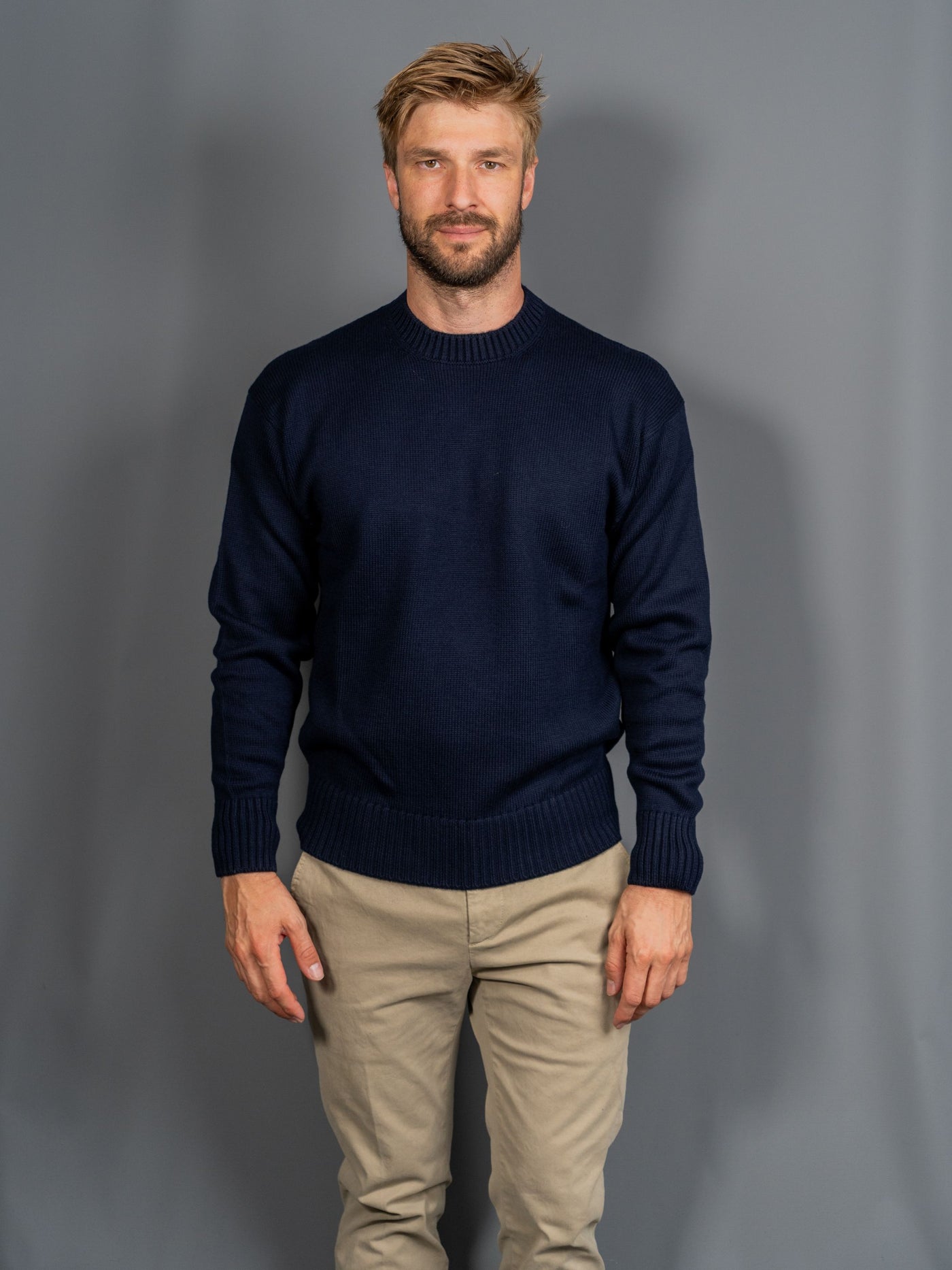 Wool Crewneck - Navy