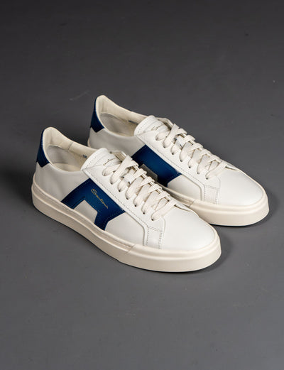 Leather Double Buckle Sneaker - Blå