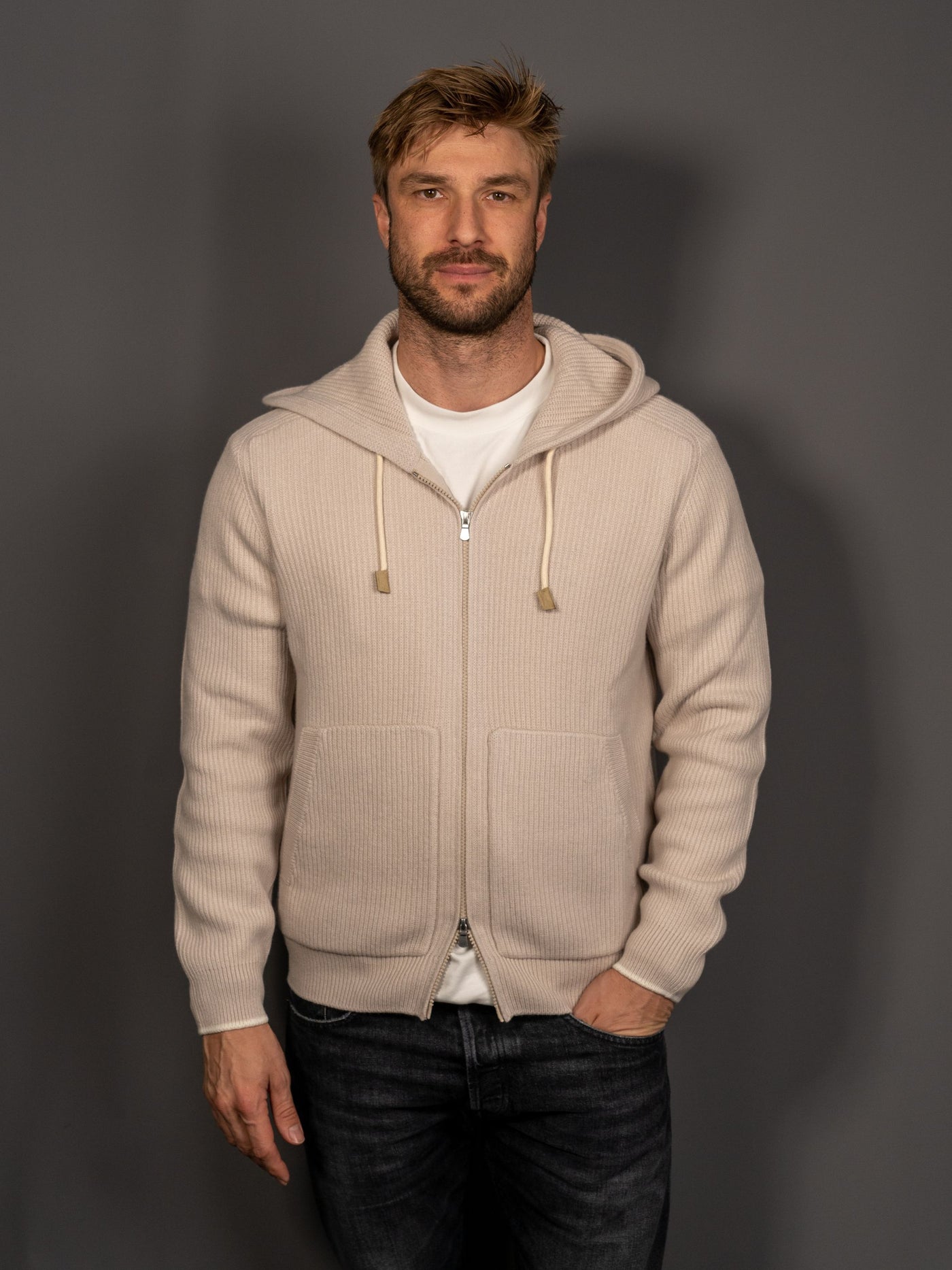 Hoodie Full Zip - Sand