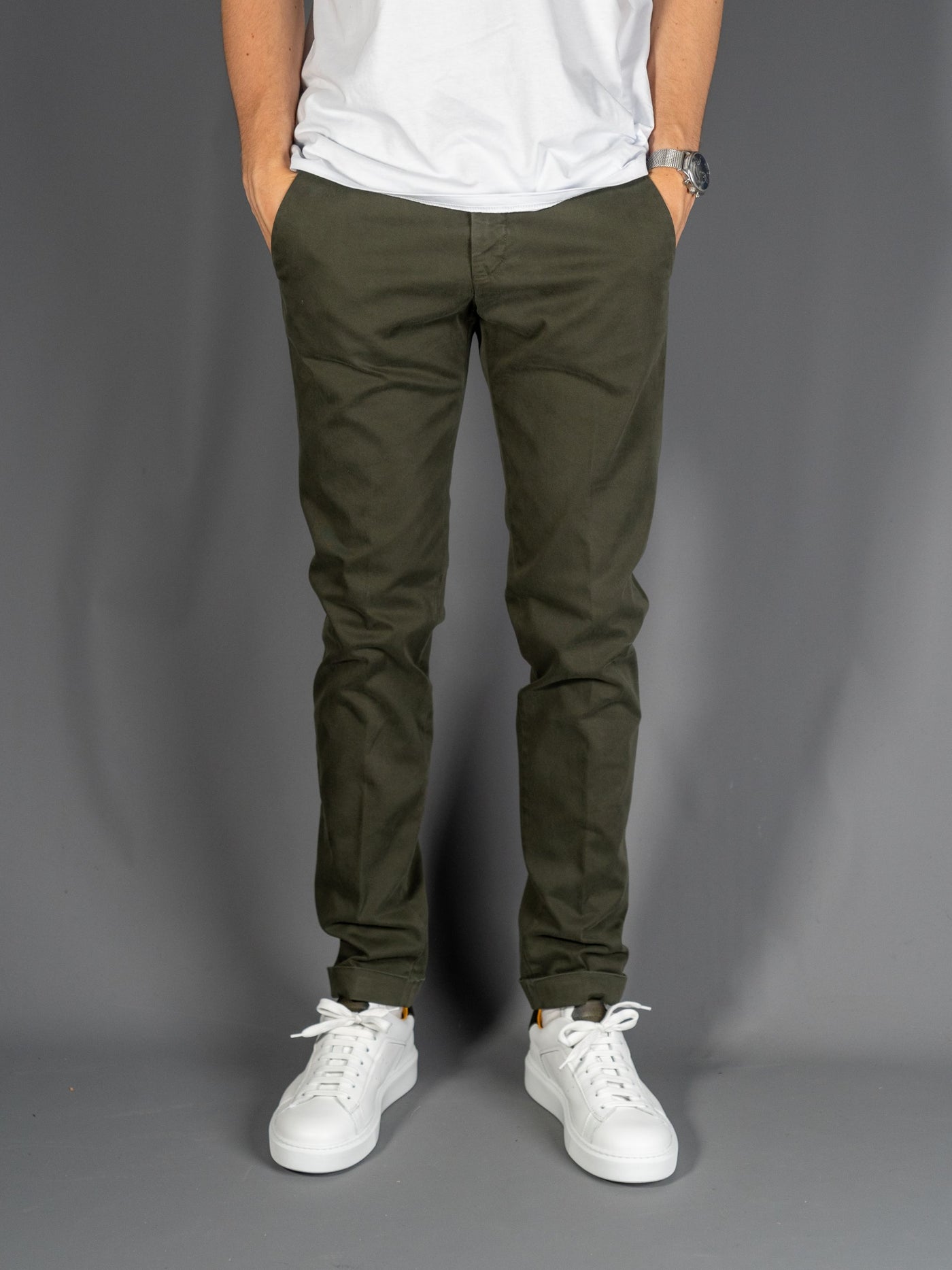 Cotton Stretch Slim fit Pants - Grøn