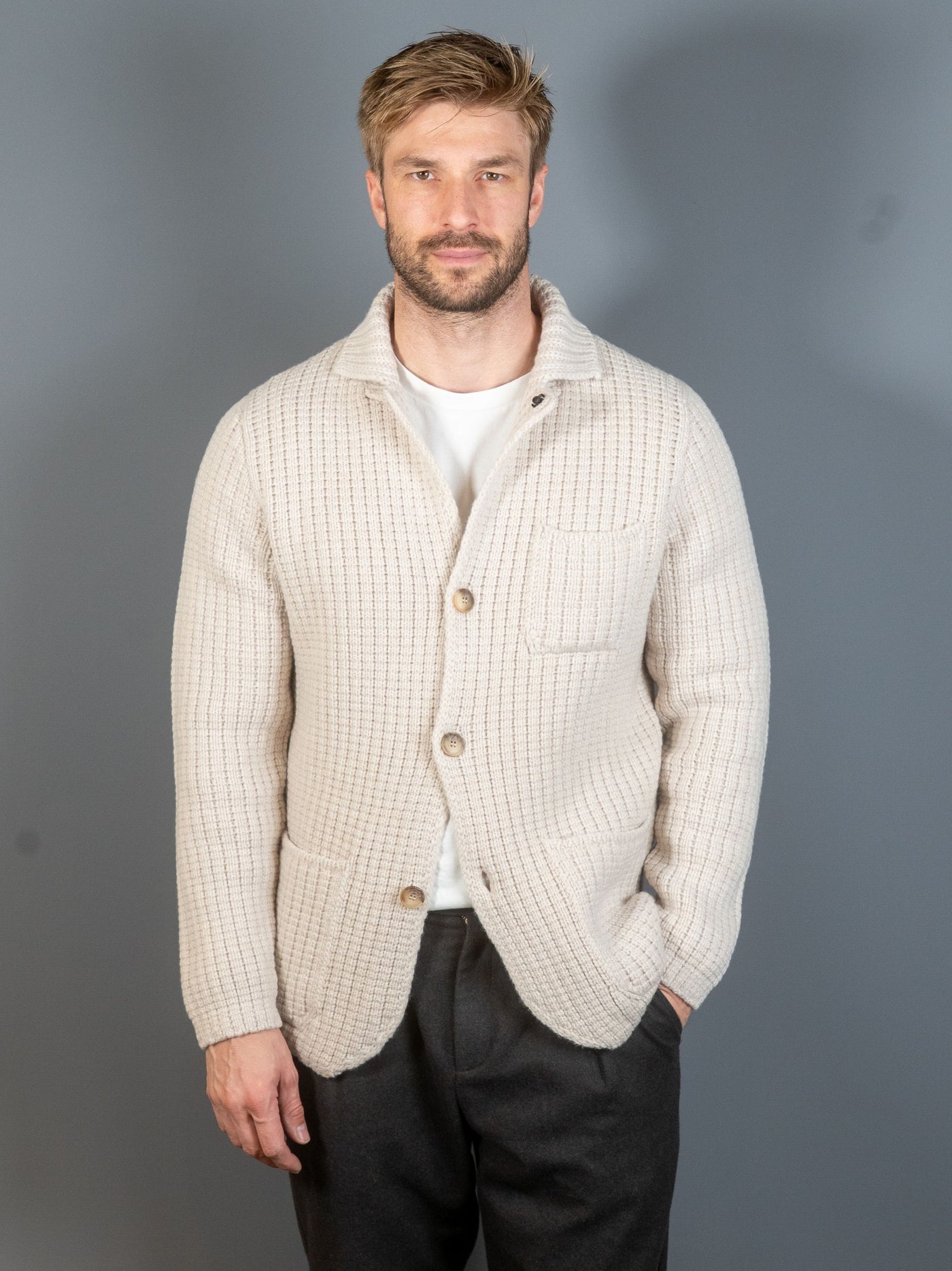 Wool Cardigan – Sand