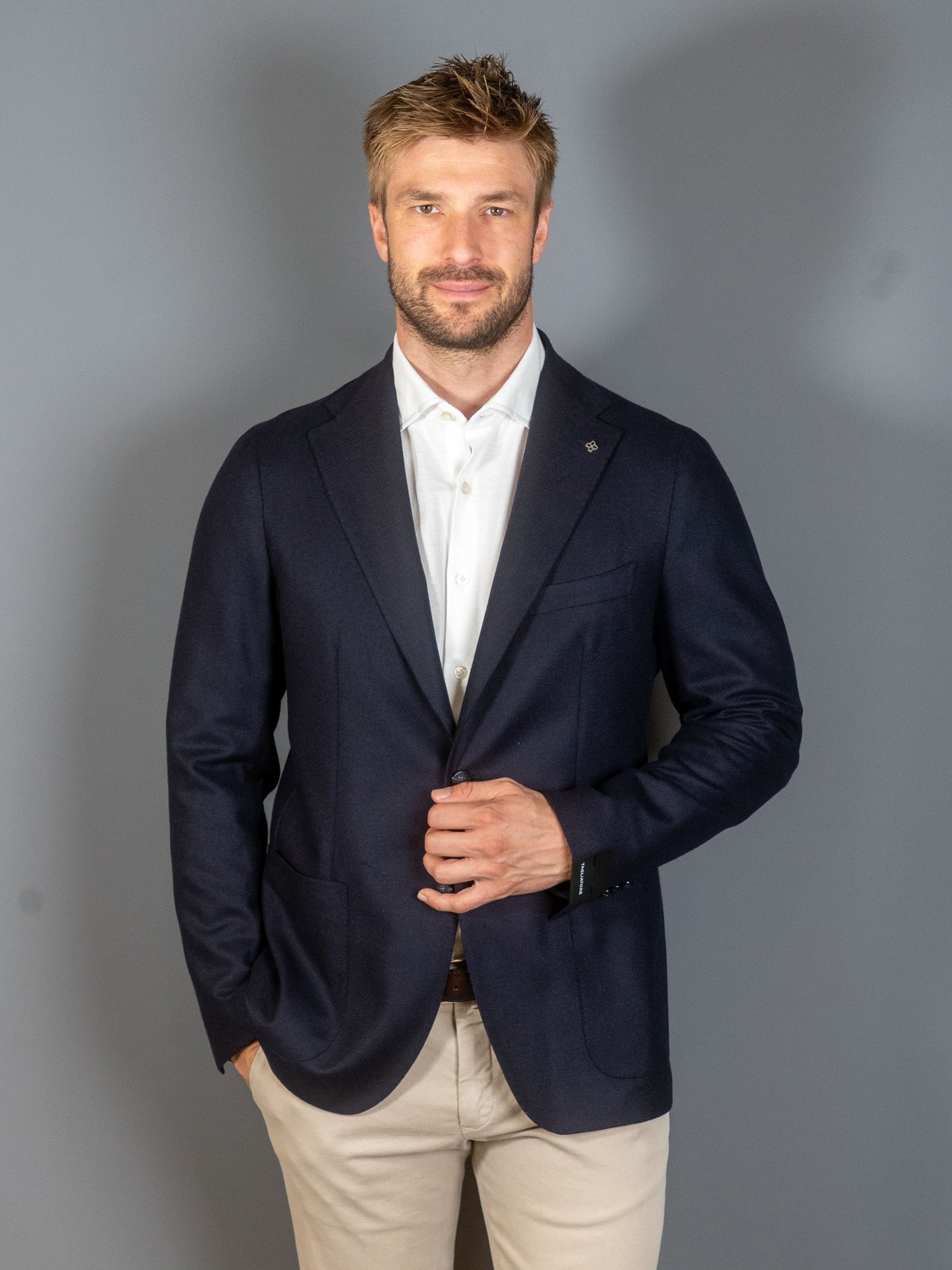 Wool Cashmere Blazer - Navy