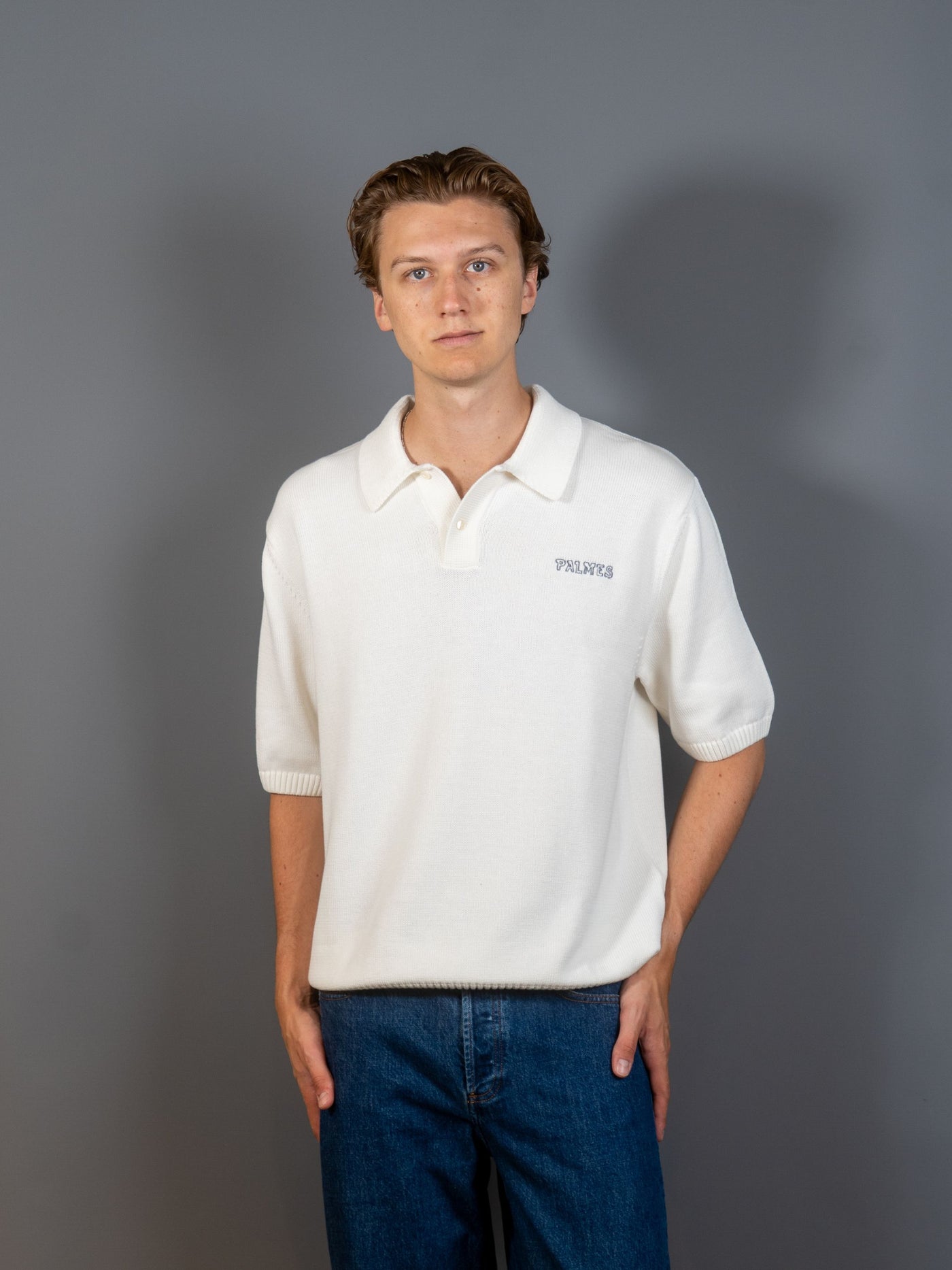 Cotton Knit Polo - Off White