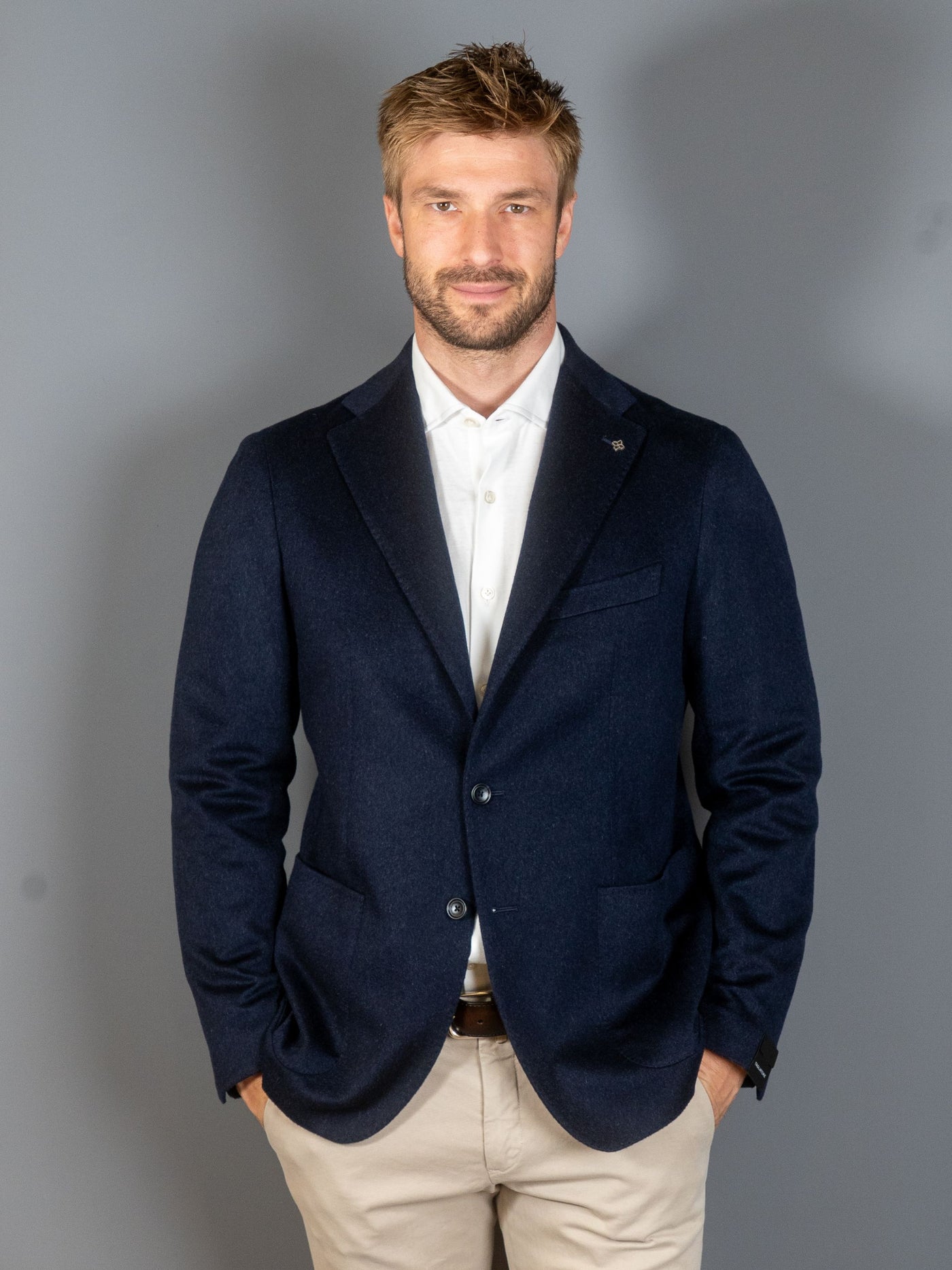 Pure Cashmere Blazer - Navy
