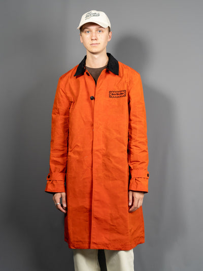 Baron Waxed Trench Coat - Orange