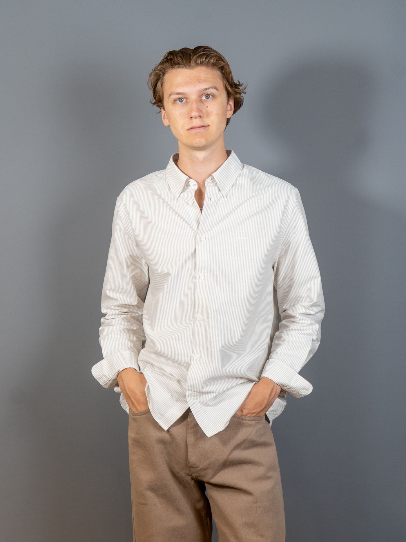 Chemise Greg Oxford Stripe - Beige