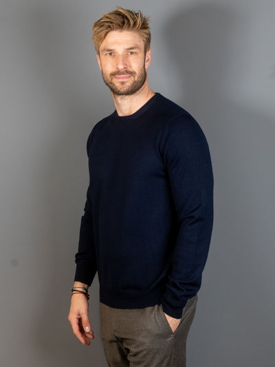 Merino Wool C-Neck - Blå