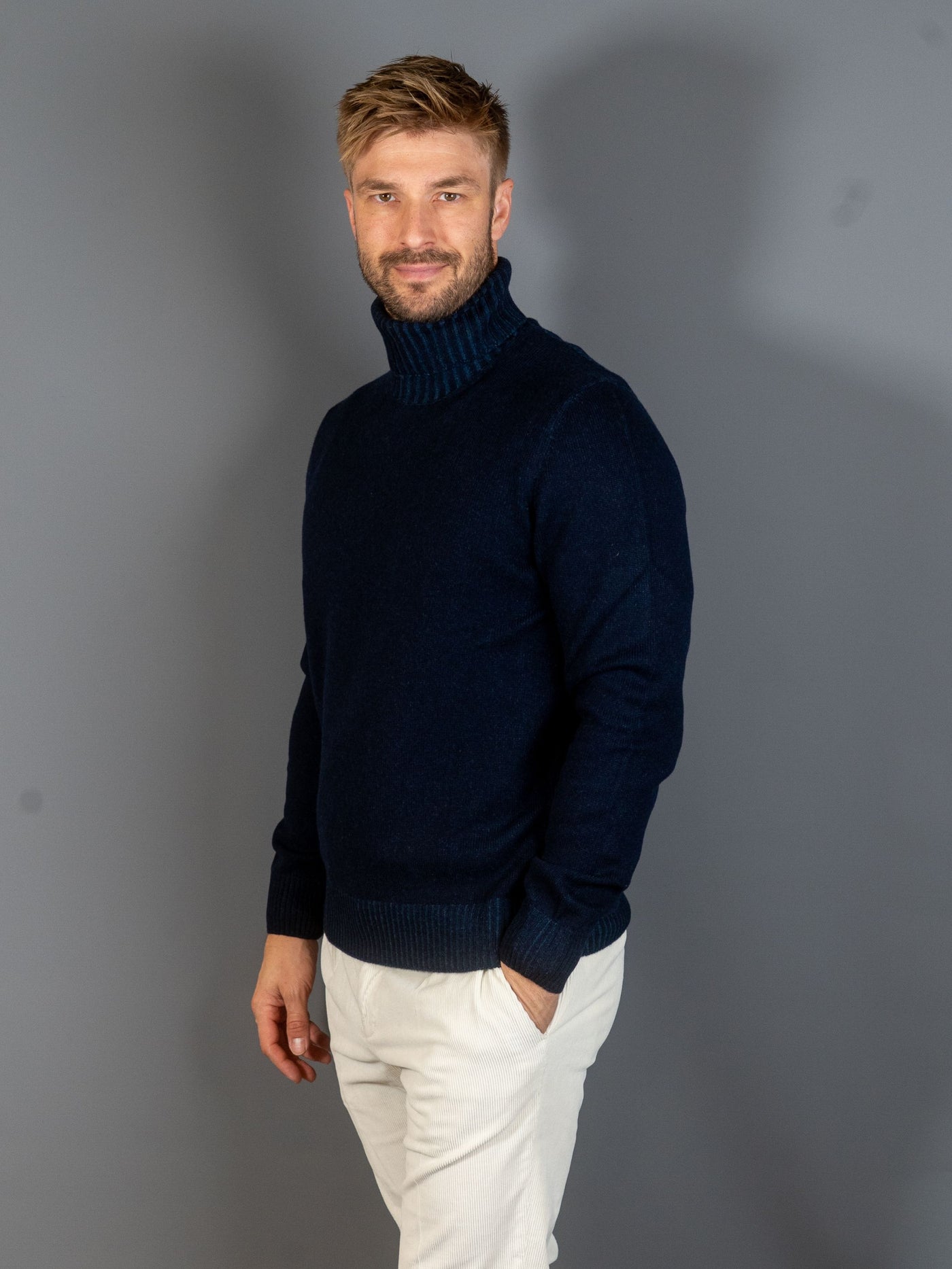 Turtleneck Wool Cashmere - Navy