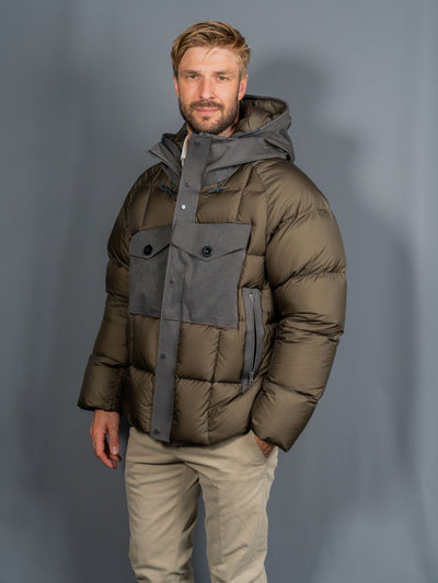 Tanker Combo Down Jacket - Brun