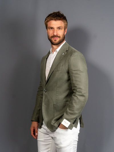 Cotton Linen Blazer - Grøn