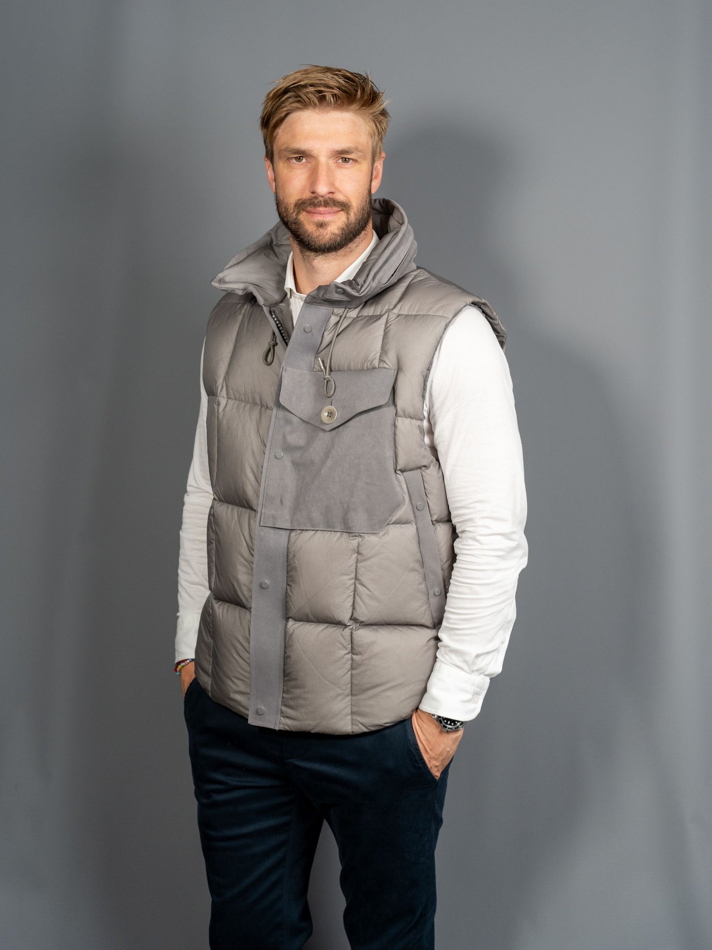 Shelter Combo Down Jacket Vest - Grå