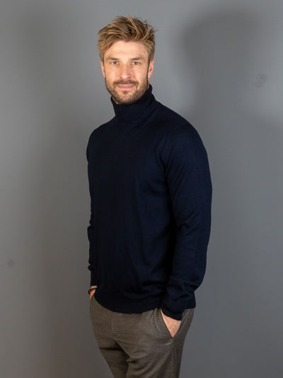 Merino Wool Turtleneck - Blå